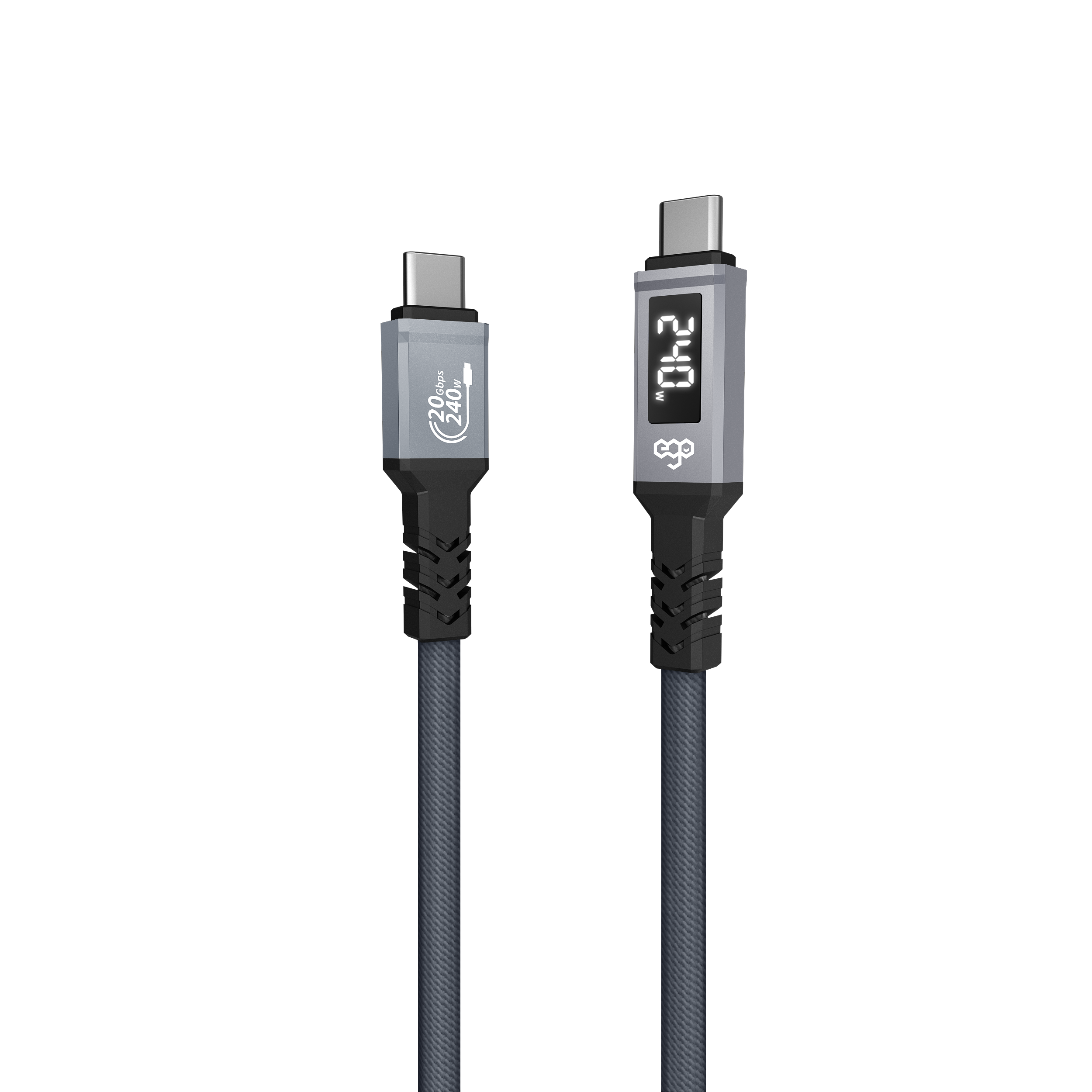 EGO Wiry Mag 240W USB3.2 磁吸 USB-C 數據線 120cm - 灰色