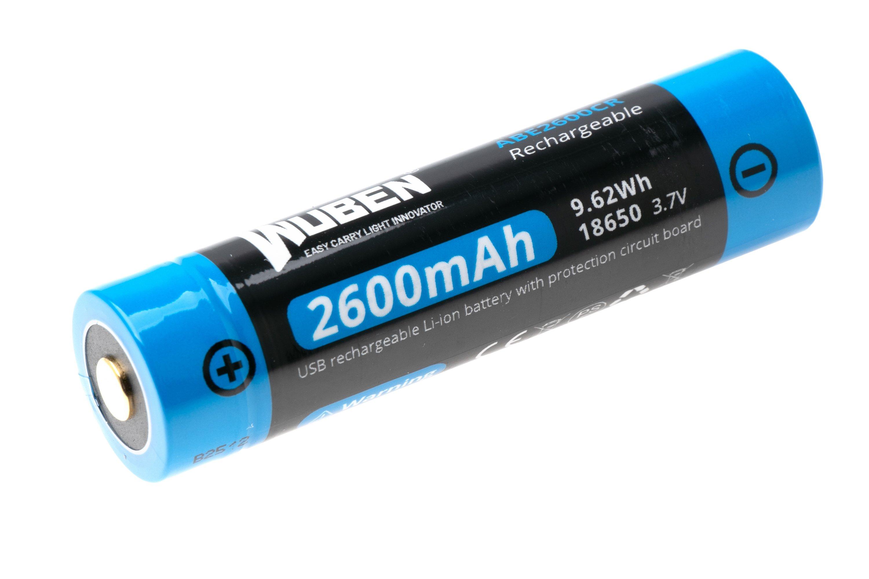 WUBEN ABE2600CR 18650 2600mAh 充電鋰電池（單顆）