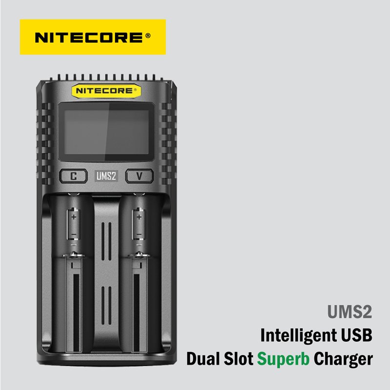 Nitecore UMS2 智能USB 雙槽電池快速充電器