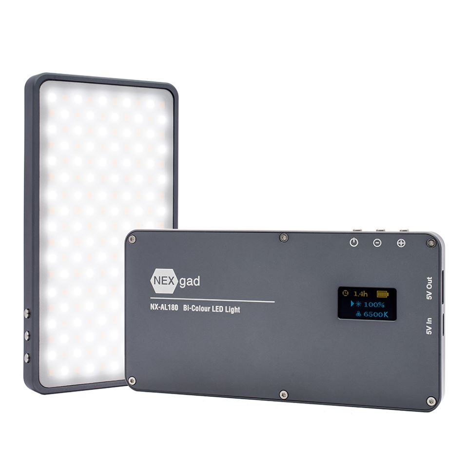 NEXgad 雙色LED補光燈 + 流動充電器 4500mAh NX-AL180