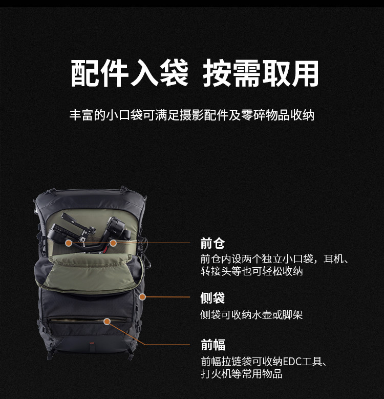 PGYTECH OnePro Focux Backpack 25L 相機背囊（黑色） 圖文描述 14