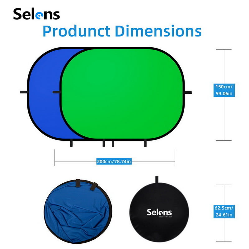 Selens 150 x 200cm 藍綠雙面可折疊背景板圖文 01