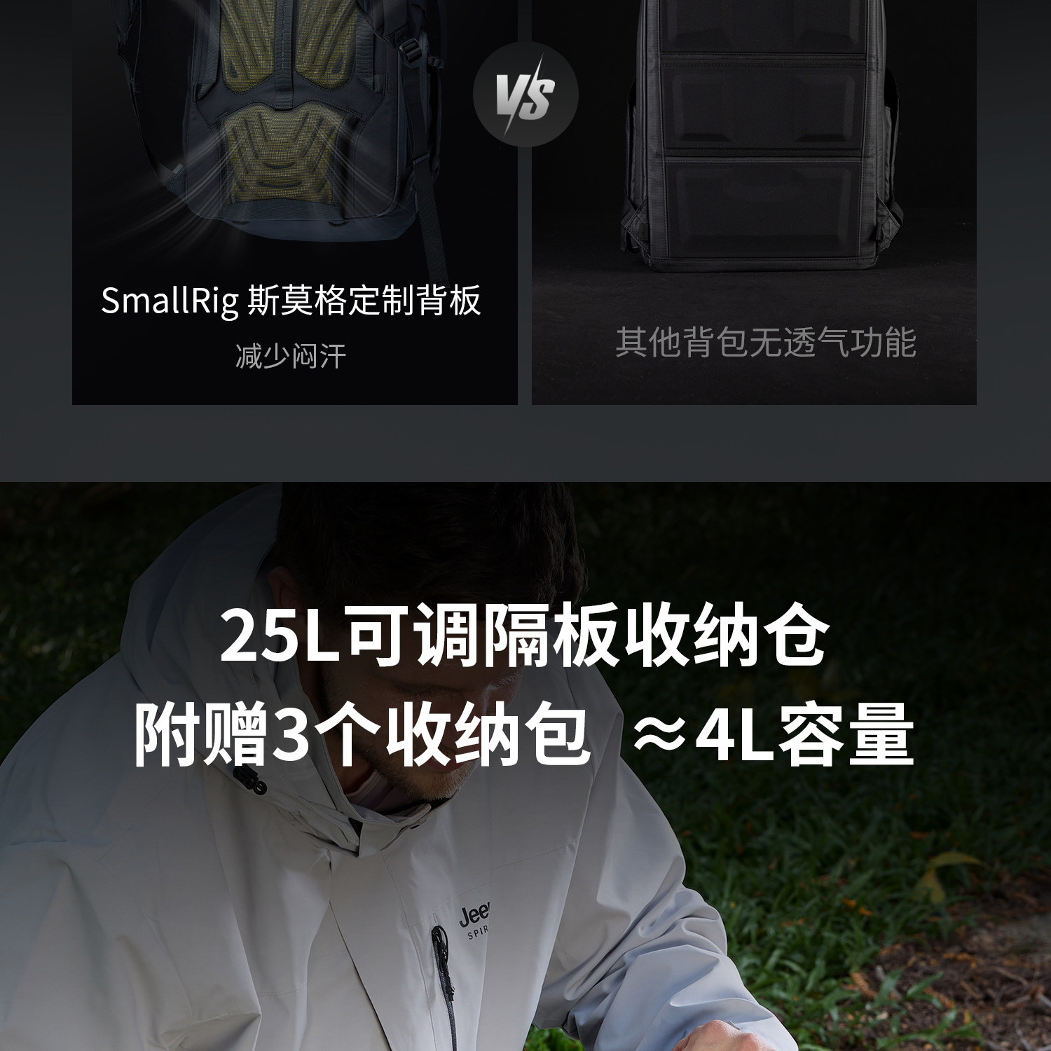 SmallRig 6521 Professional Outdoor Backpack 25L 攝影背囊 圖文描述 10