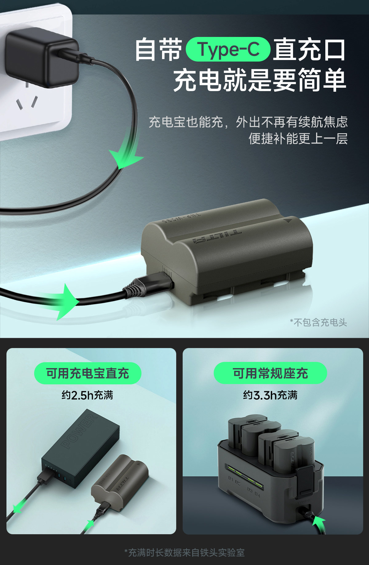 Tilta 鐵頭 TNP-W235-GN NP-W235 2400mAh USB-C 相機電池 圖文描述 05