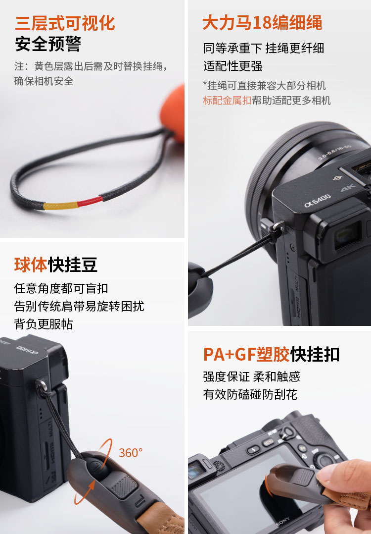 PGYTECH Camera Shoulder Strap Air 基礎款 橙色 圖文描述 11
