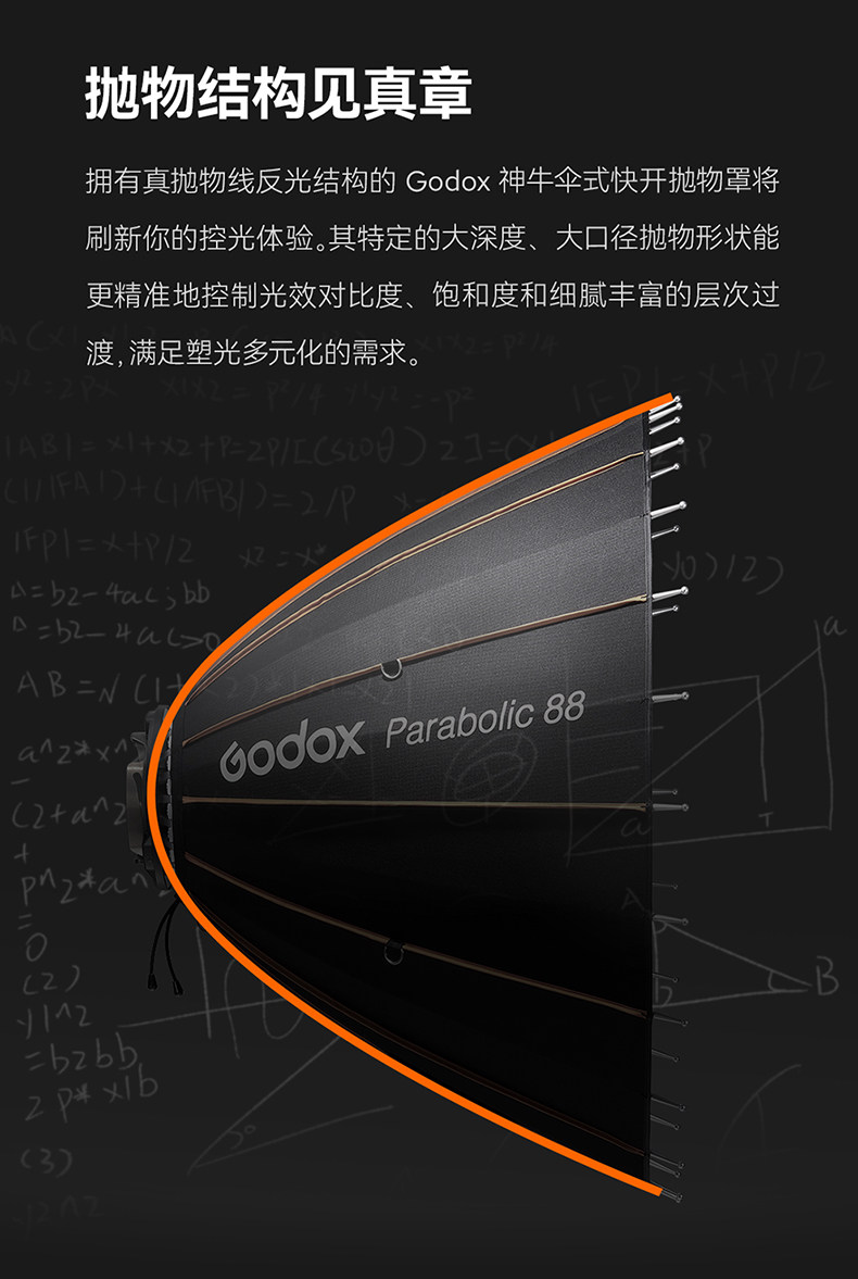 Godox 神牛 P128 Parabolic Focusing Reflector Kit 拋物線反射柔光罩套裝 圖文描述 03
