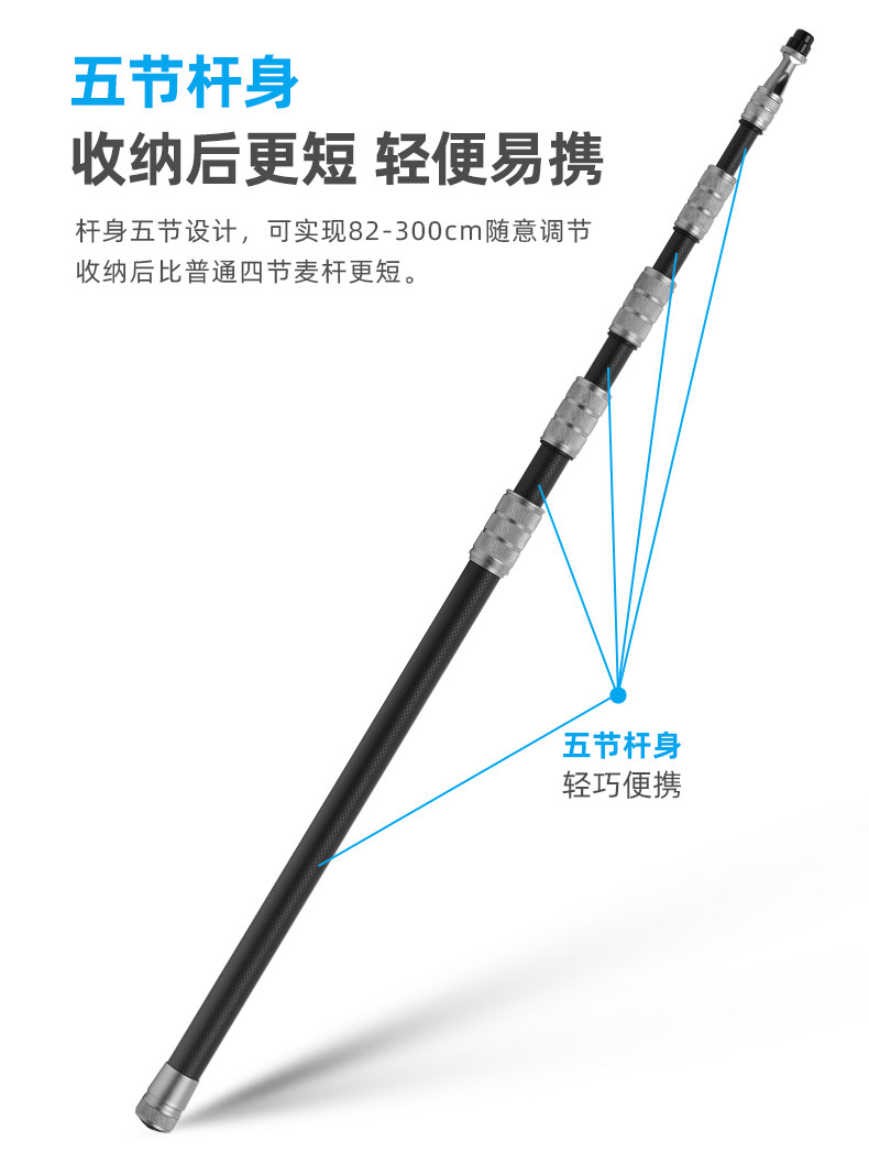Selens SMM10-MC3 Carbon Fiber Microphone Boom Pole 碳纖維收音吊桿 圖文描述 08