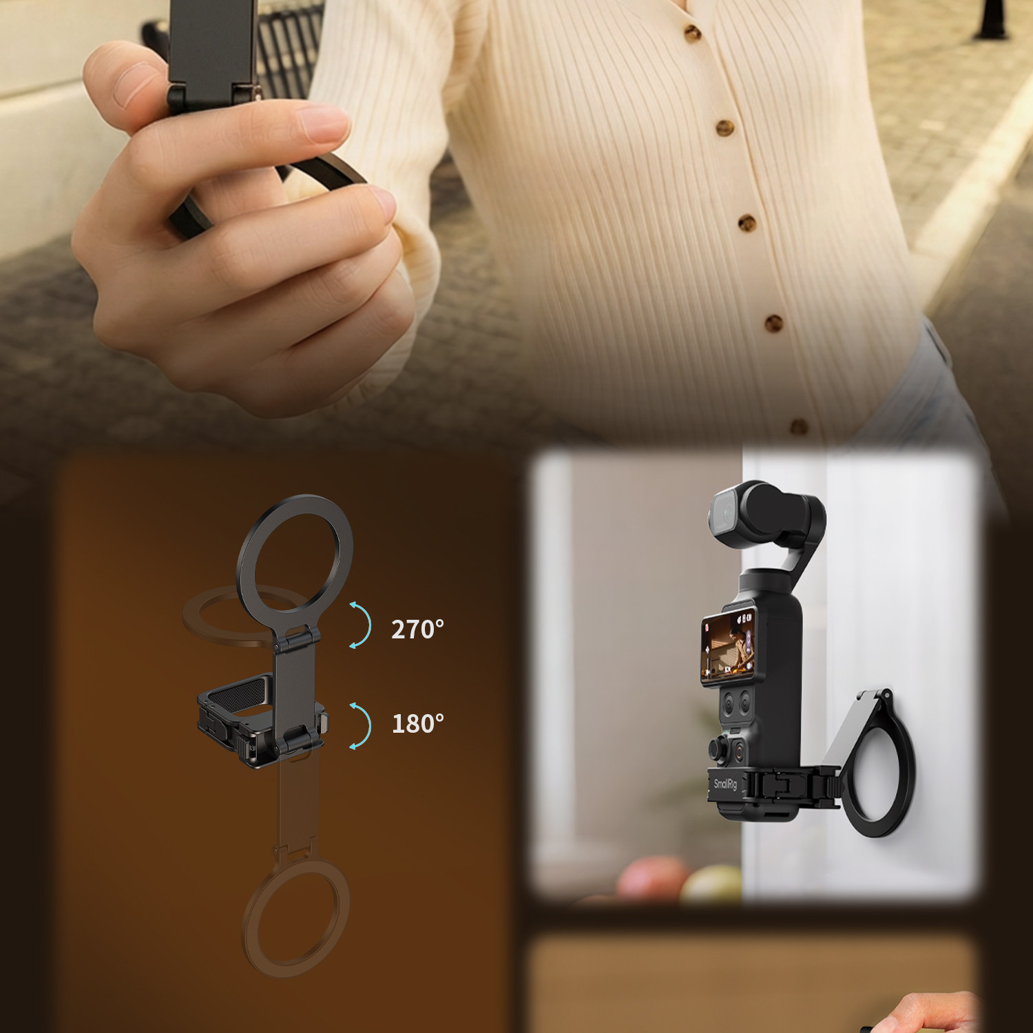 SmallRig 6004 MagSafe-Enabled Magnetic Mount for DJI Osmo Pocket 4 / 3 / Xtra Muse 磁吸式安裝支架 圖文描述 05