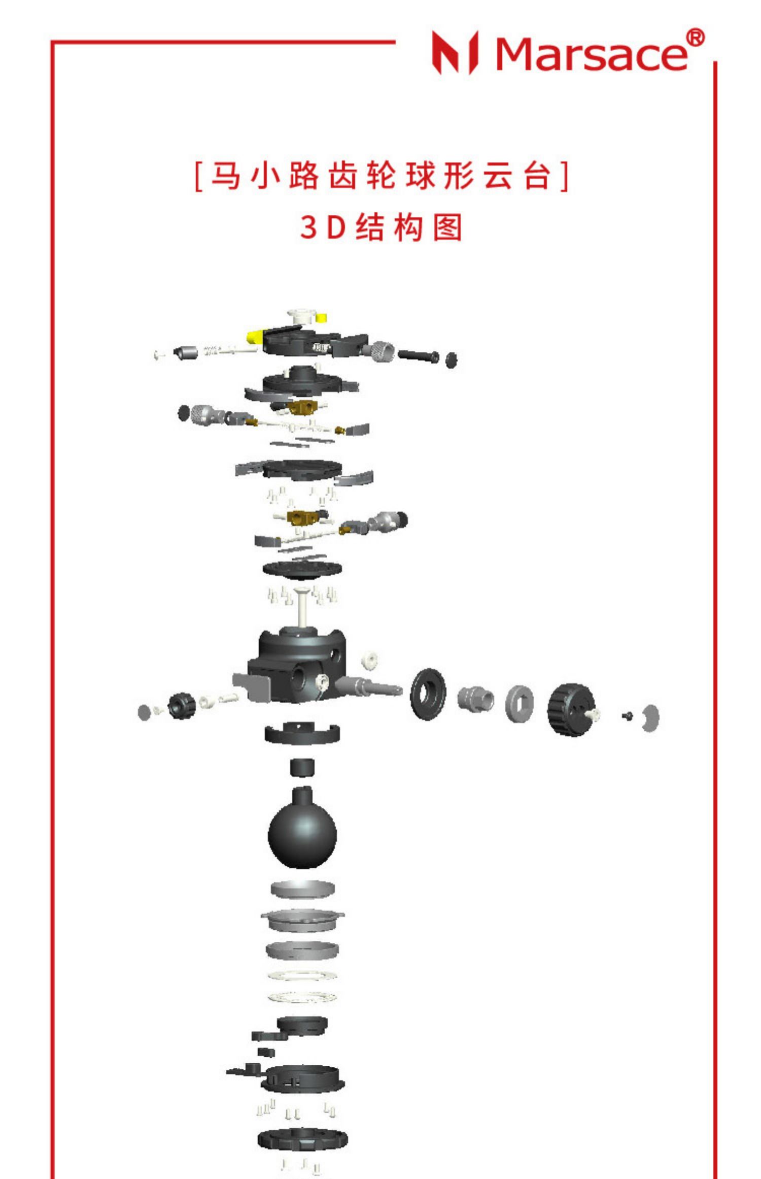 Marsace 馬小路 XB-2PRO 3-in-1 Geared Ball Head 三合一齒輪球形雲台 圖文描述 03