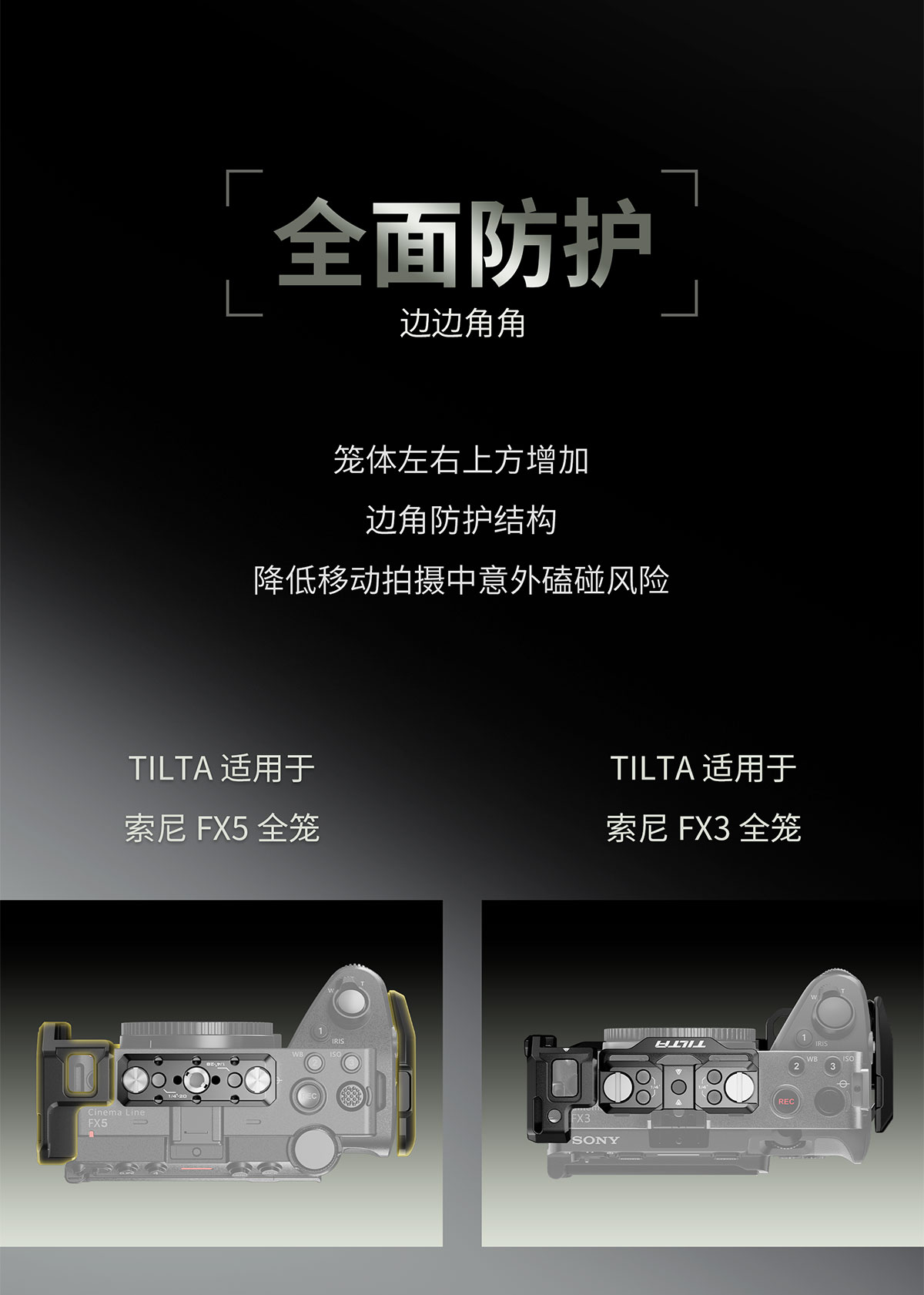 Tilta TA-T108-A-B Sony FX5 相機套籠 Base Kit (Black) 圖文描述 23
