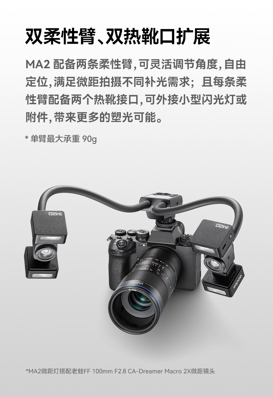 Godox 神牛 MA2 Flexible Macro Twin Light 可調柔性雙頭微距補光燈 圖文描述 04