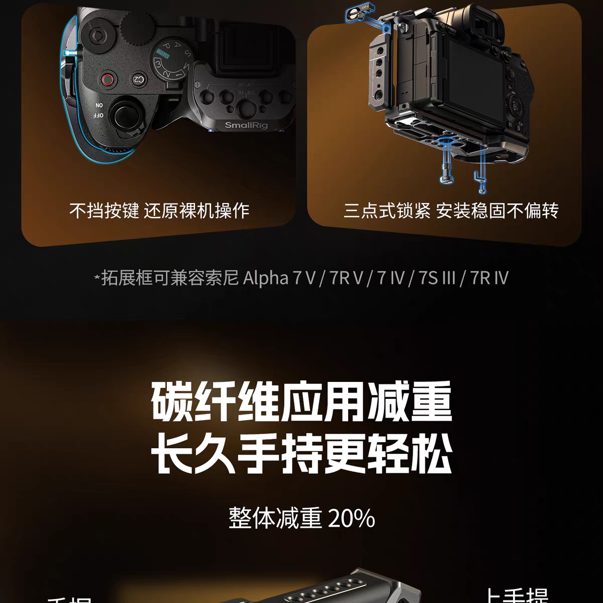 SmallRig 6025 Basic Cage Kit for Sony A7 V / A7R V / A7 IV 相機套籠 圖文描述 07