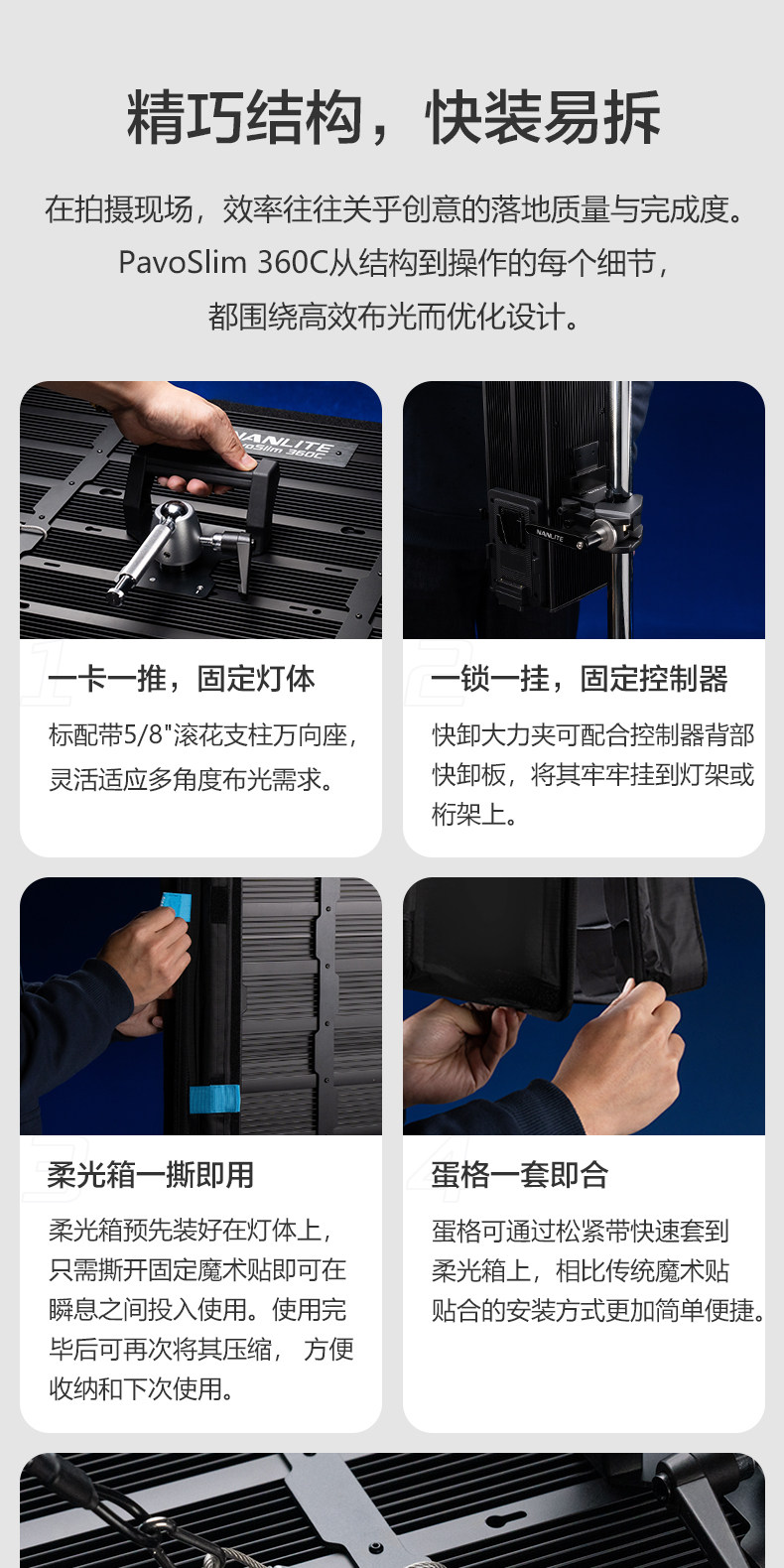 Nanlite 南光 PavoSlim 360C 4x2 RGBWW LED Panel Light with CRMX 面板燈 圖文描述 09