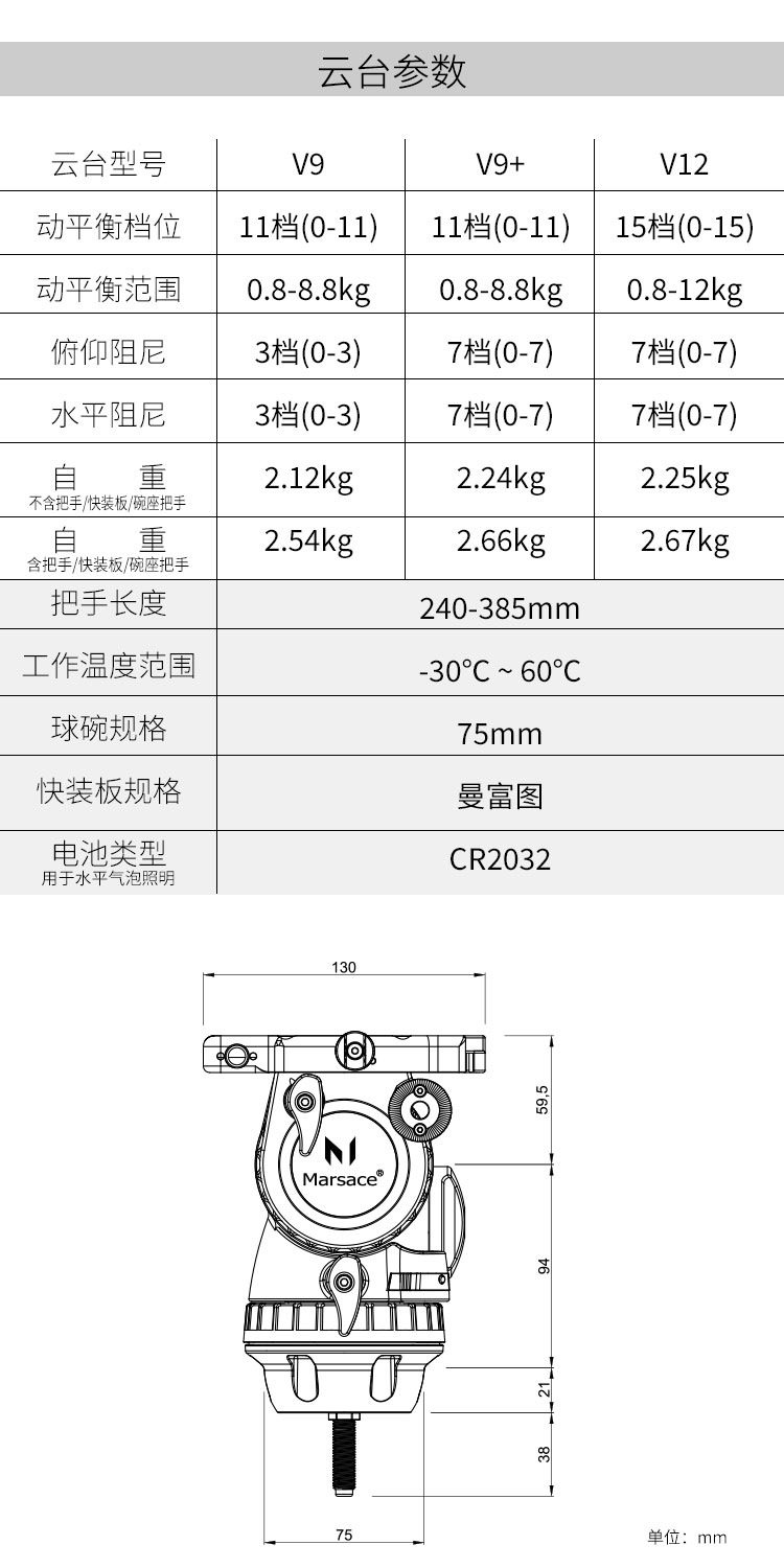 Marsace 馬小路 V12 Fluid Video Head 液壓攝錄雲台（原 MV80） 圖文描述 08