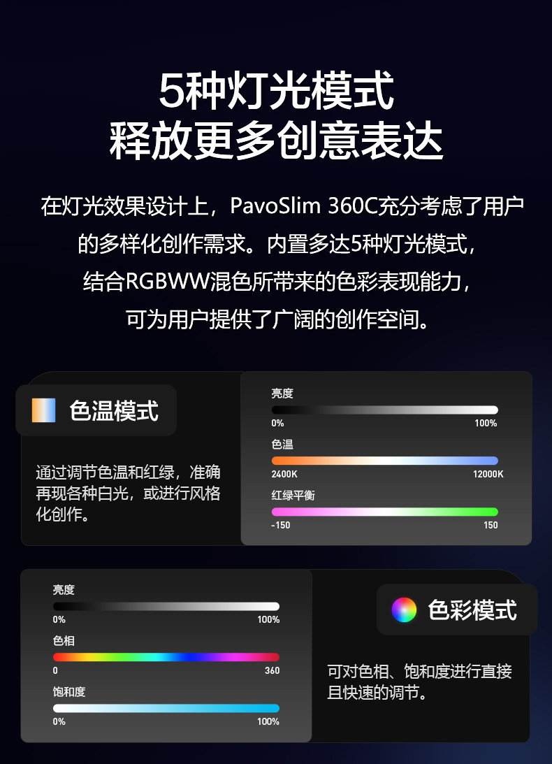 Nanlite 南光 PavoSlim 360C 4x2 RGBWW LED Panel Light with CRMX 面板燈 圖文描述 15