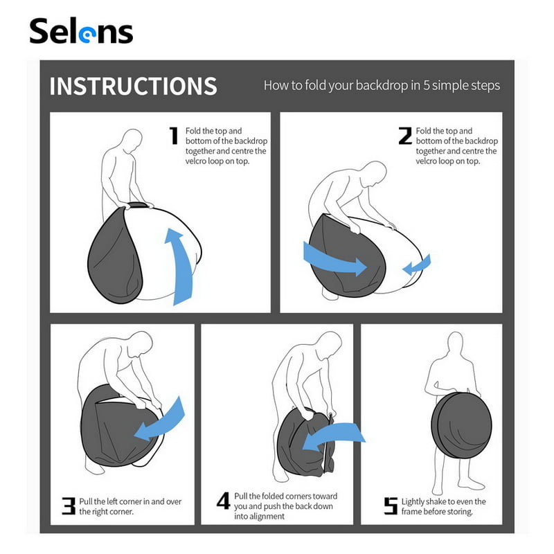 Selens 150 x 200cm 藍綠雙面可折疊背景板圖文 05