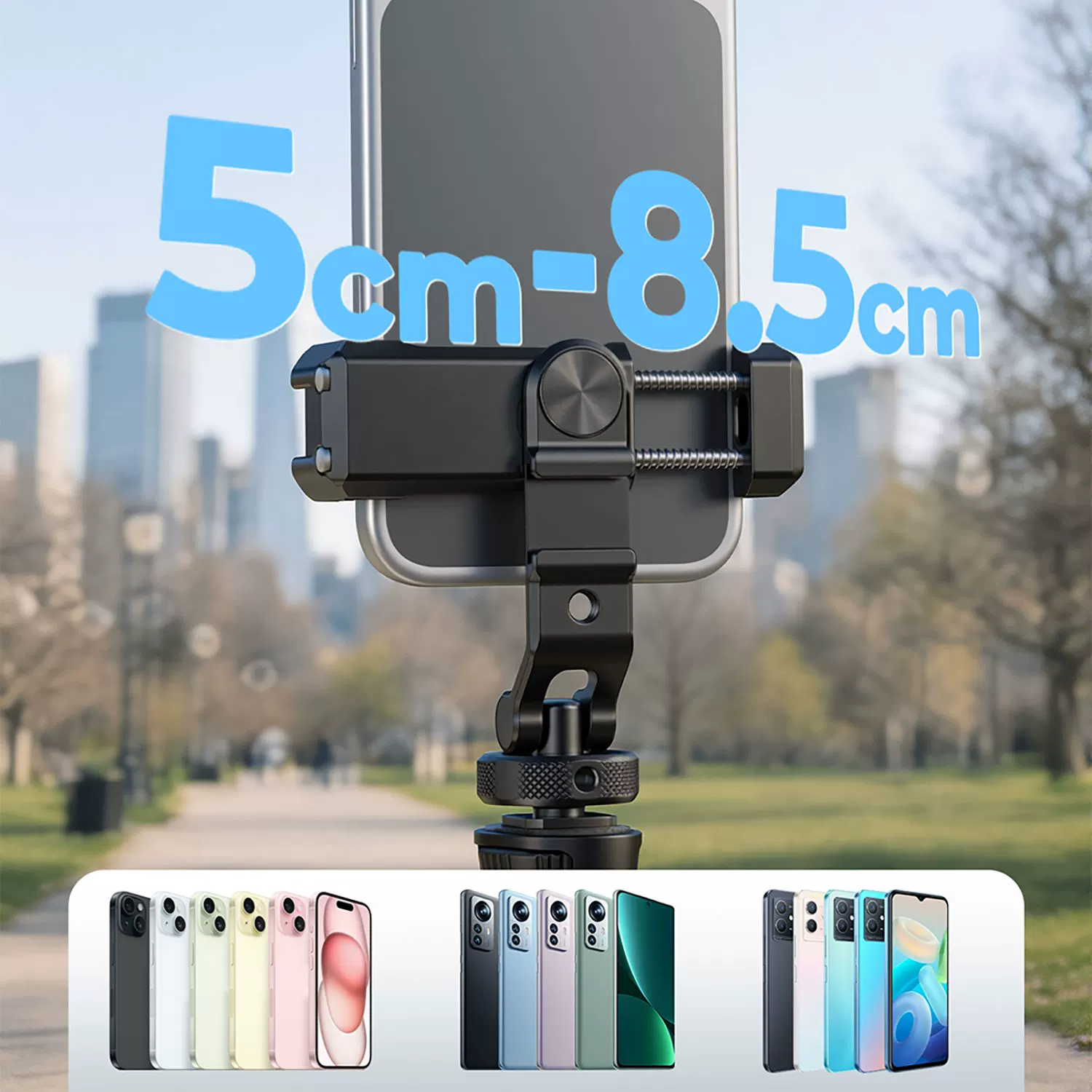 SmallRig 6661 PC-T1 Metal Phone Clamp with Triple Cold Shoe Mounts 多功能冷靴手機夾 圖文描述 12