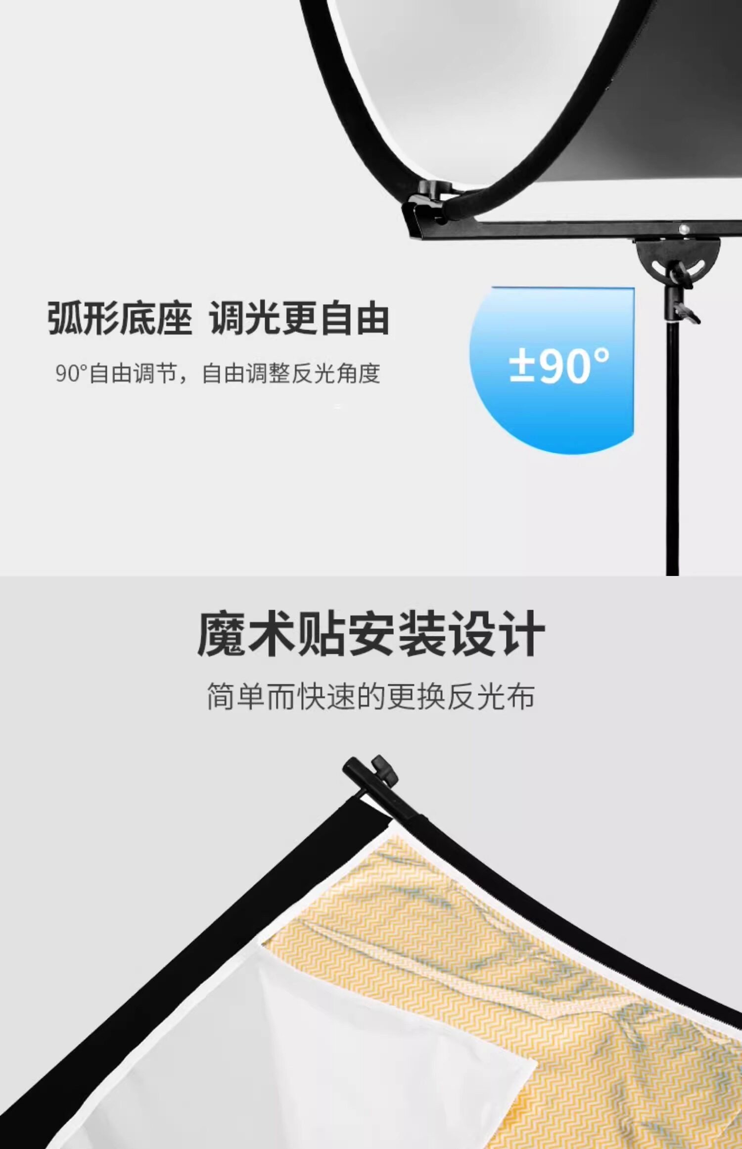 Selens SLR4-CR Clamshell Light Reflector/Diffuser 60cm x 110cm 弧形反光板套裝 圖文描述 12