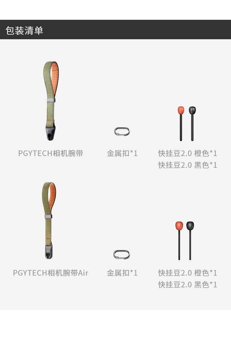 PGYTECH Camera Wrist Strap Standard 深灰色 圖文描述 17