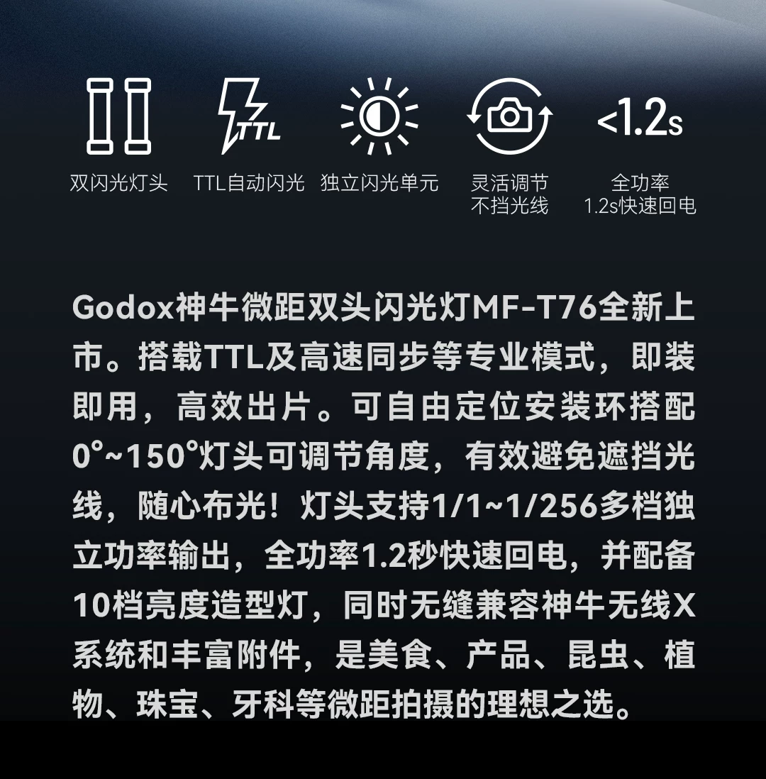 Godox 神牛 MF-T76S Macro Twin Flash For Sony 微距雙頭閃光燈 圖文描述 02