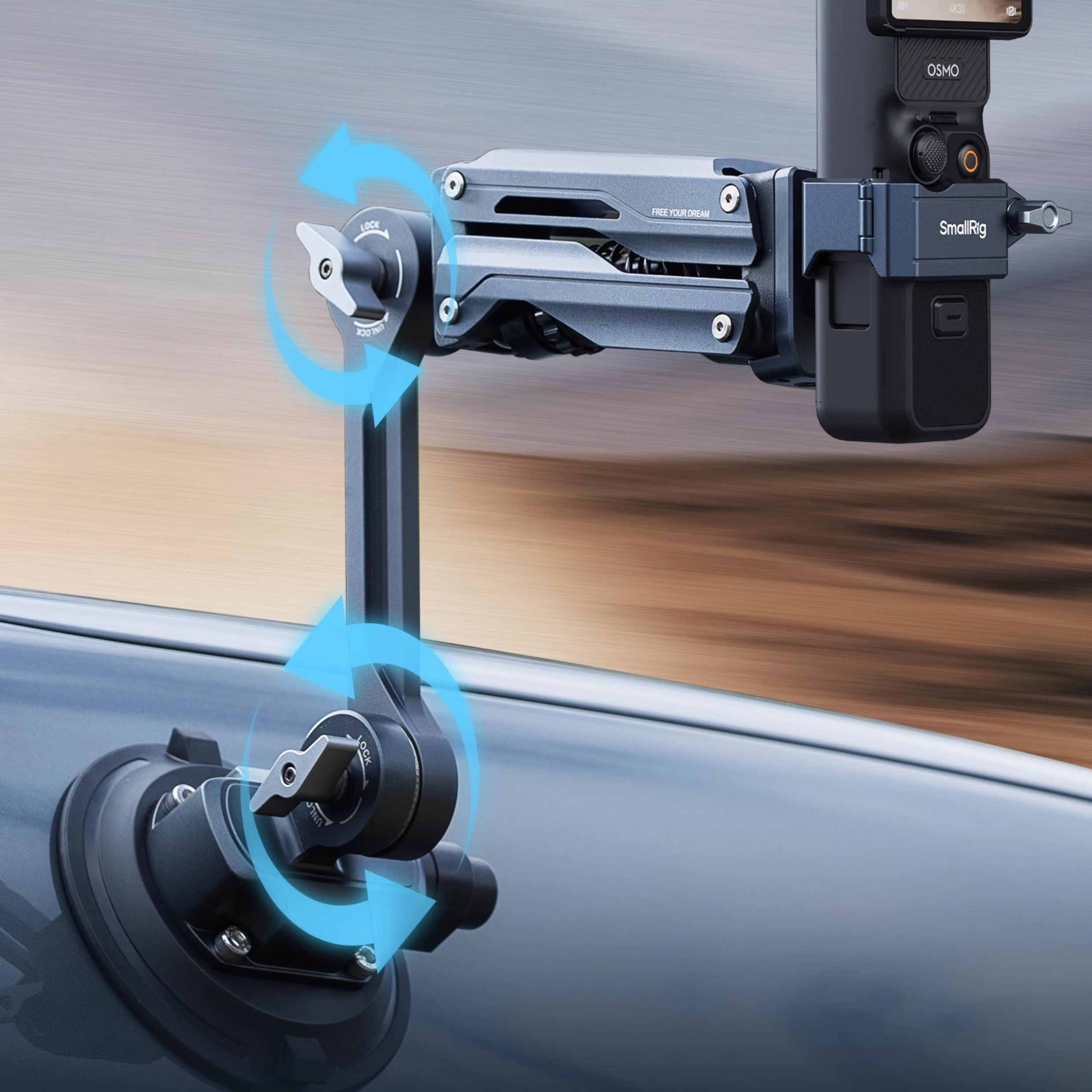 SmallRig 5507 Shock Absorber Support with Electronic Suction Cup 電子氣壓攝錄吸盤連減震臂套裝 圖文描述 11