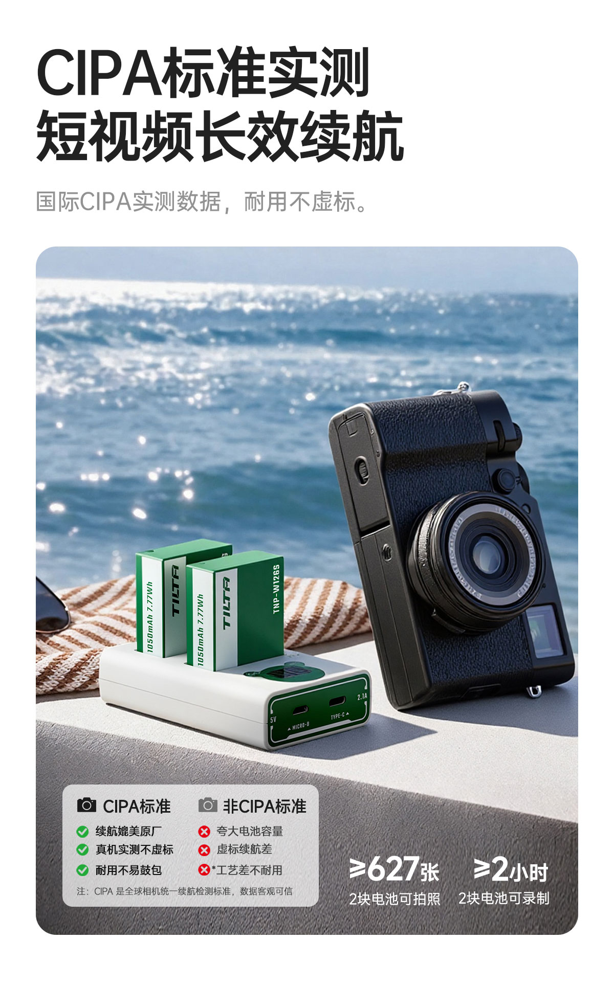 Tilta 鐵頭 TNP-W126S-FG NP-W126S Battery with USB-C Input 1050mAh 相機電池 (深綠色) 圖文描述 06
