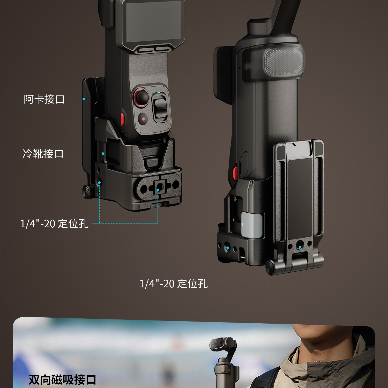 SmallRig 6824 Attachable Mount for Insta360 Luna Ultra / Luna Pro 磁吸安裝支架 圖文描述 05