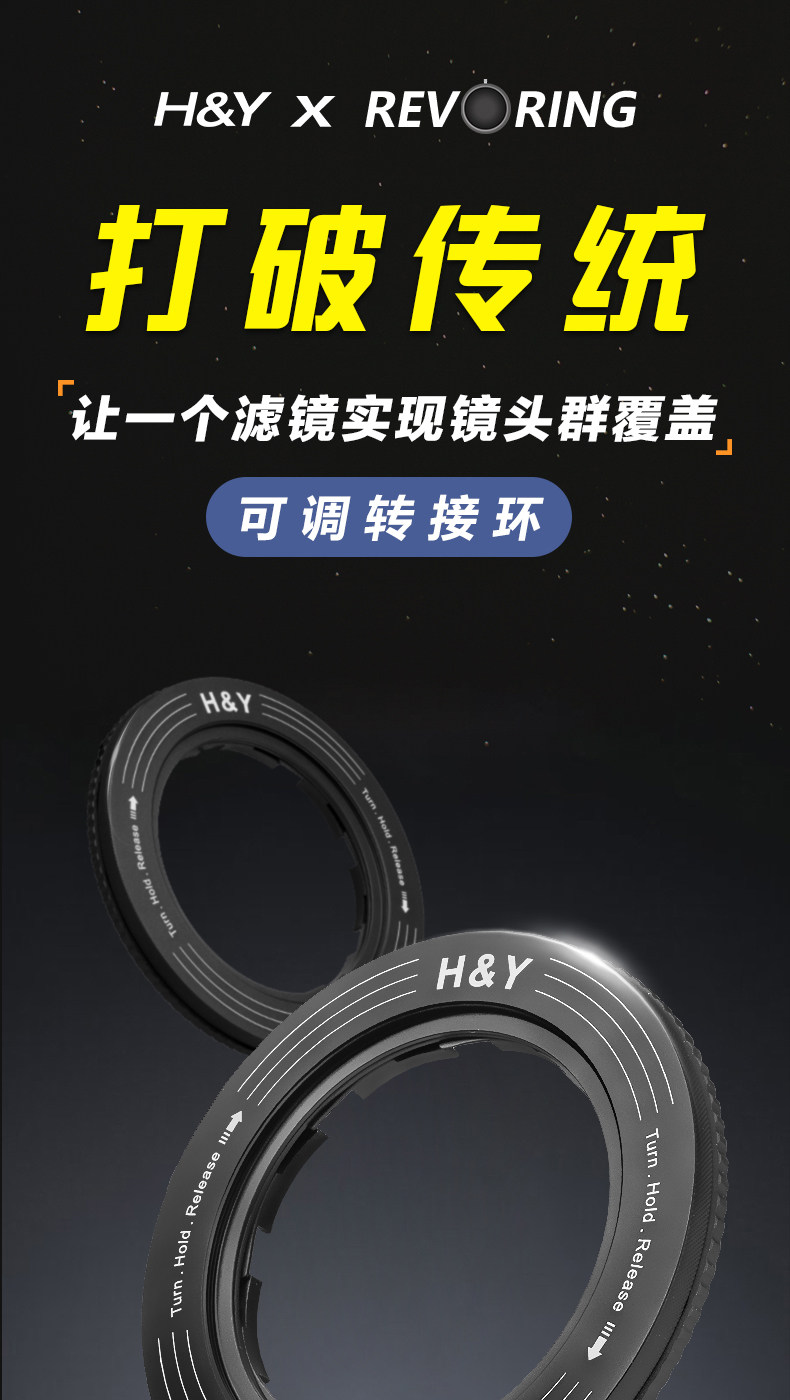 H&Y Filter RevoRing Mark II 67-82mm Variable Adapter for 82mm Filters Titanium Gray 可調口徑轉接環 圖文描述 01