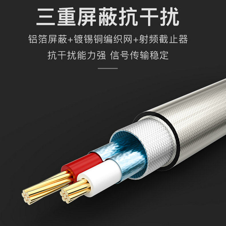 Choseal Q-614 雙 RCA 音頻線（透明款）1m 圖文描述 02