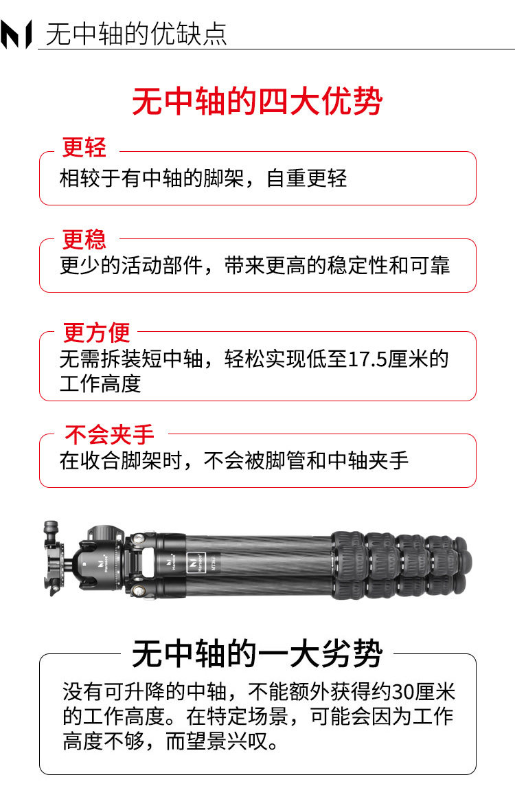 Marsace 馬小路 MT35S + XB-3R Columnless Carbon Fibre Tripod Kit 無中軸碳纖維三腳架雲台套裝 圖文描述 05