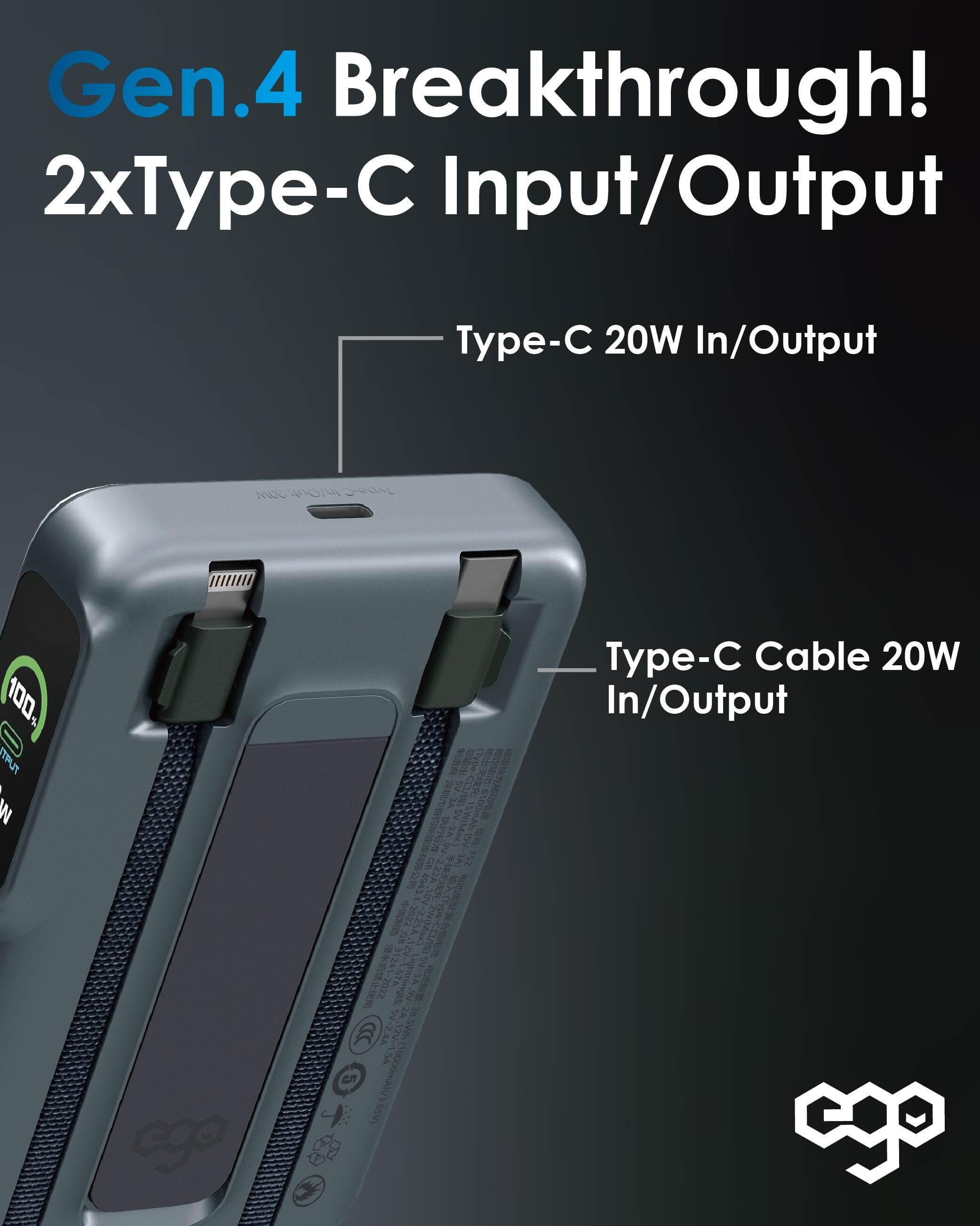 EGO AllyDelivery 4 10000mAh 6合1 磁吸外置電源 - 灰色 功能及使用說明 03