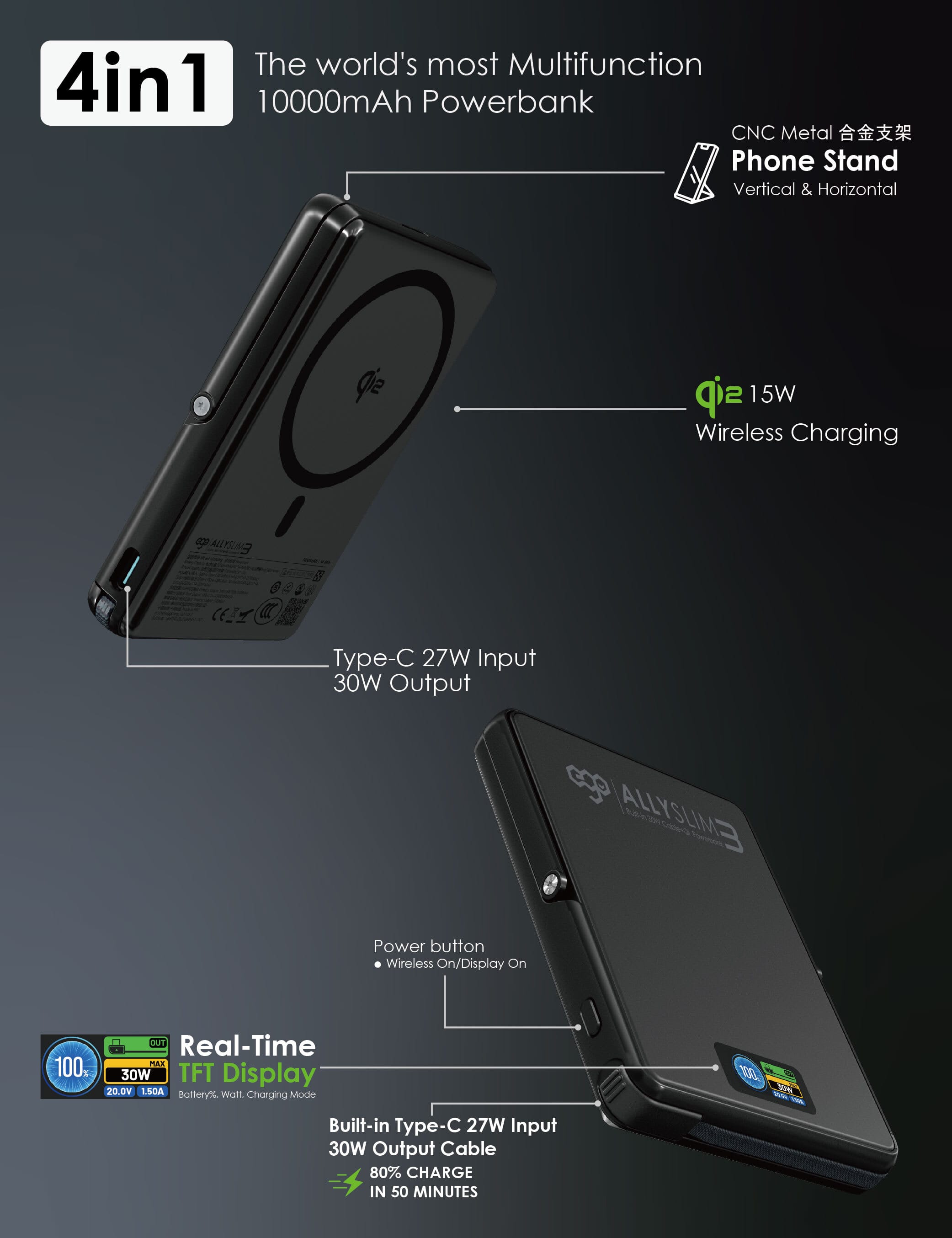 EGO AllySlim3 10000mAh 30W 4合1 磁吸外置電源 - 紫色 功能及使用說明 04