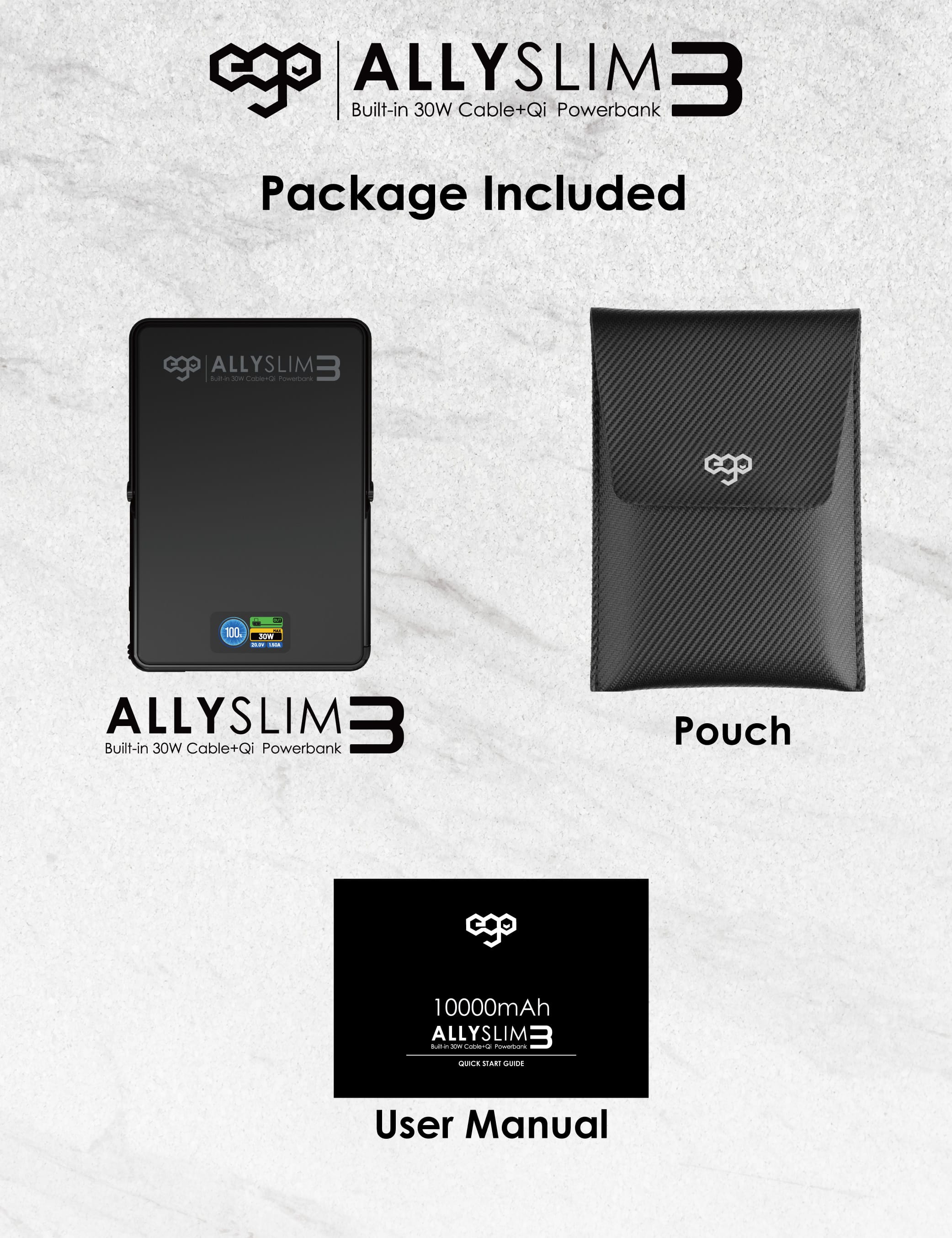 EGO AllySlim3 10000mAh 30W 4合1 磁吸外置電源 - 紫色 功能及使用說明 09