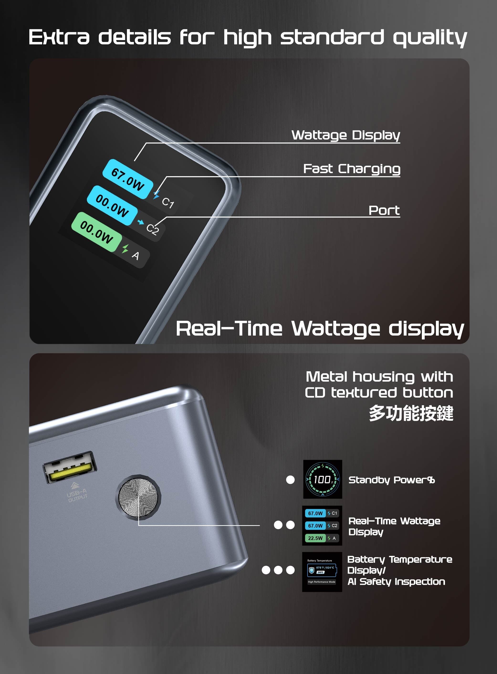 EGO E-Fusion 4 15000mAh 外置電源連旅行充電器 - 黑色 功能及使用說明 03