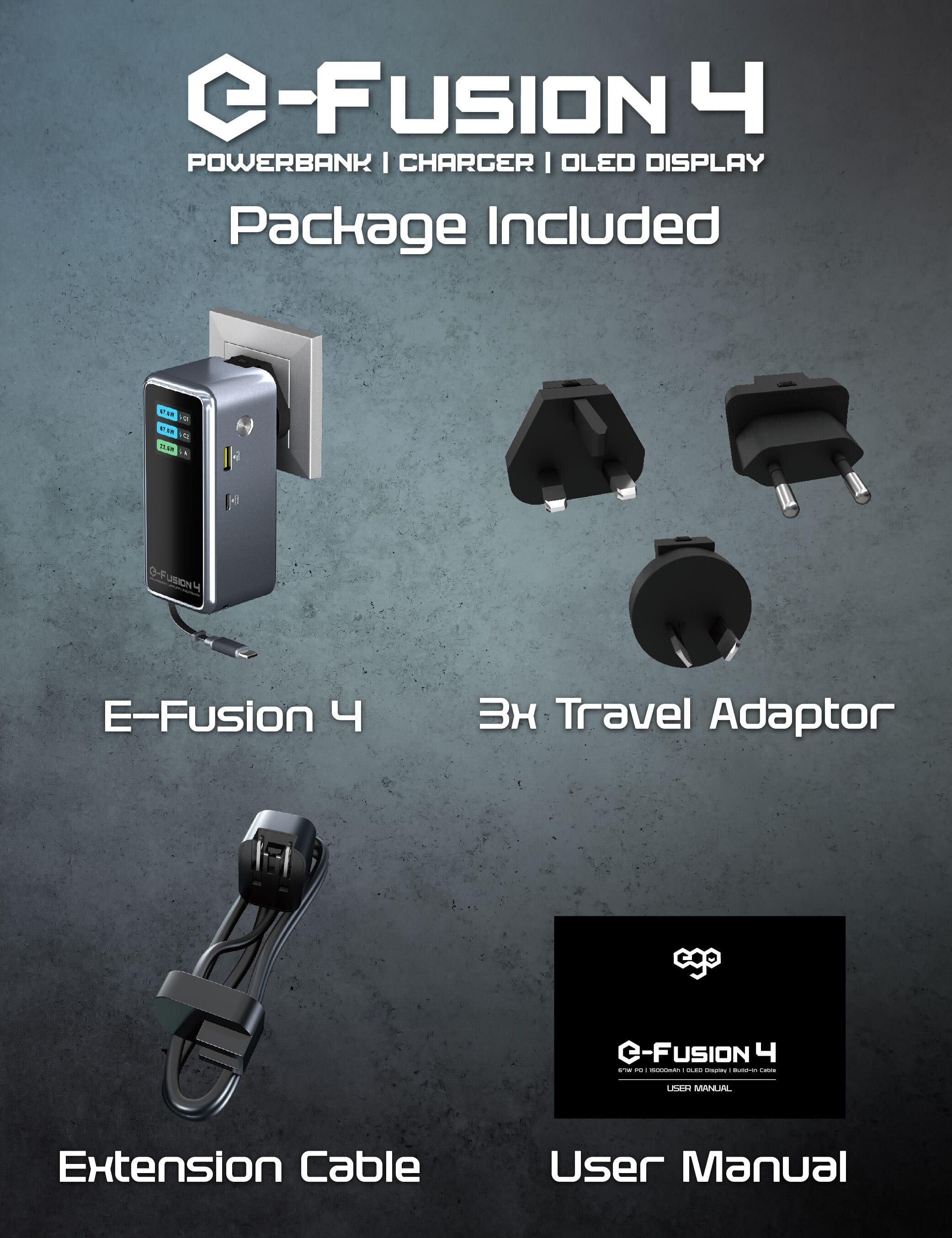 EGO E-Fusion 4 15000mAh 外置電源連旅行充電器 - 黑色 功能及使用說明 10