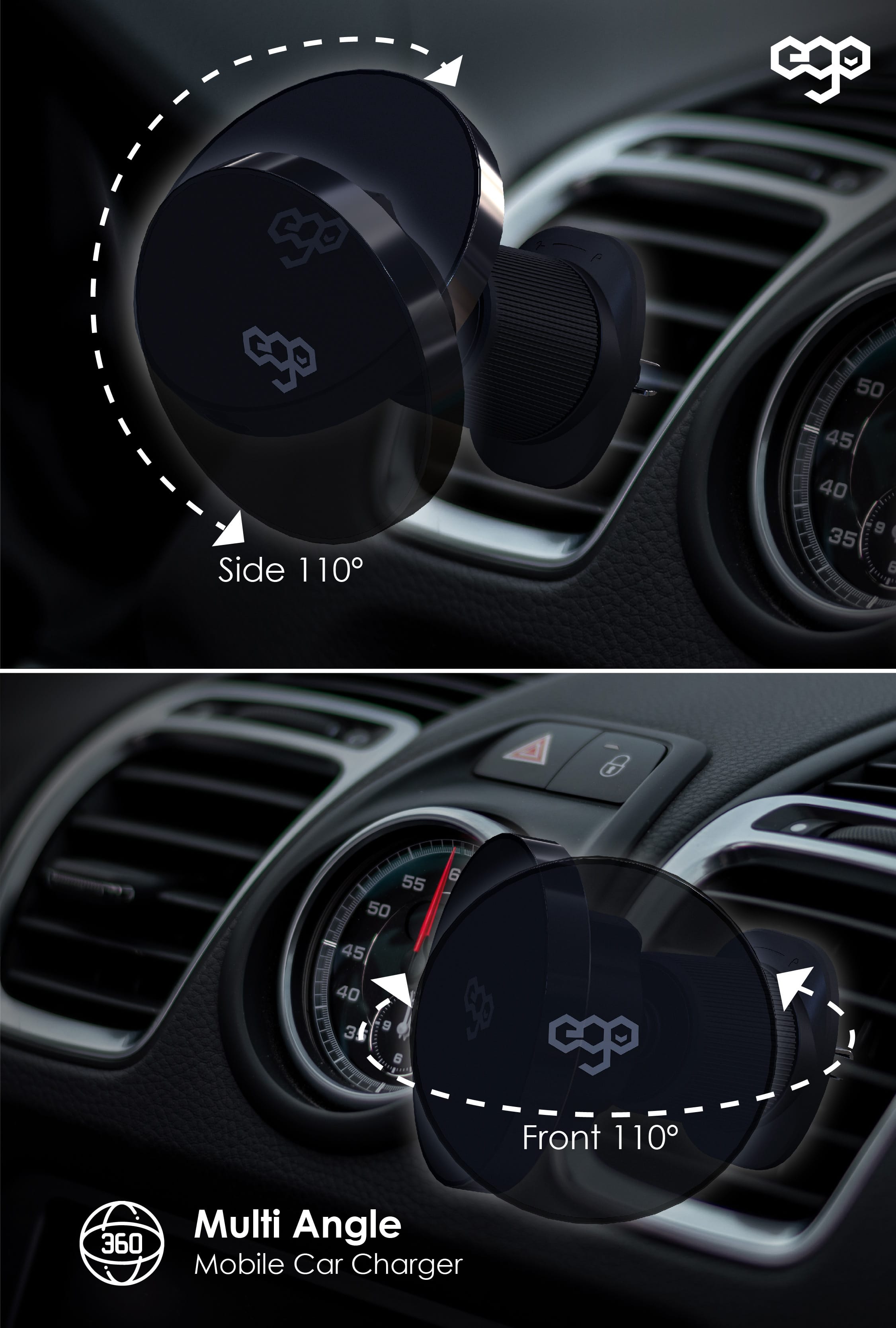 EGO MagStand 2 磁吸車用無線充電器 - 黑色 功能及使用說明 02