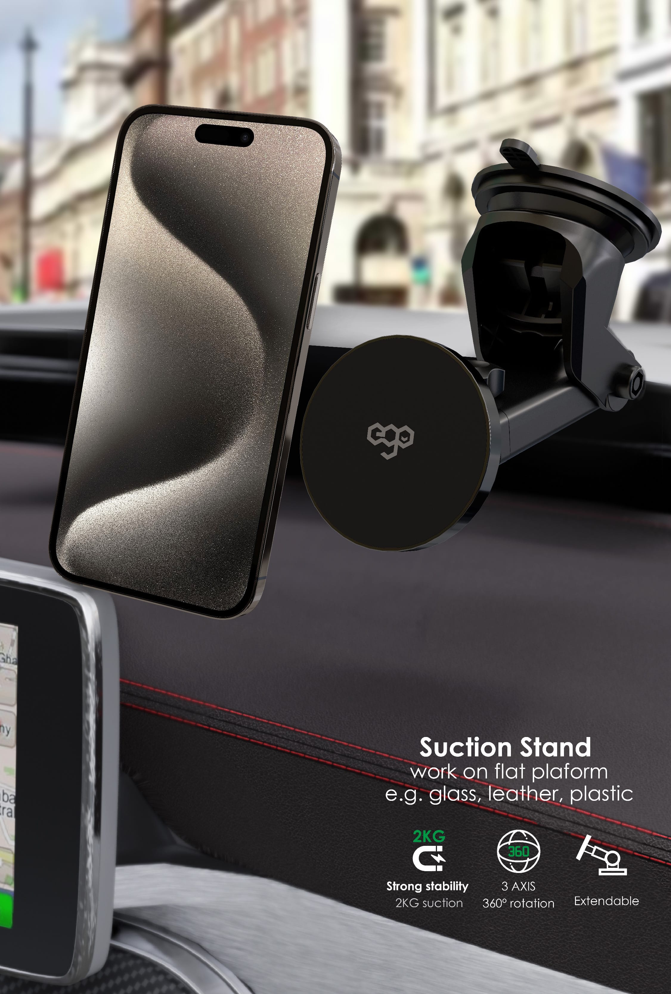 EGO MagStand 2 磁吸車用無線充電器 - 黑色 功能及使用說明 04