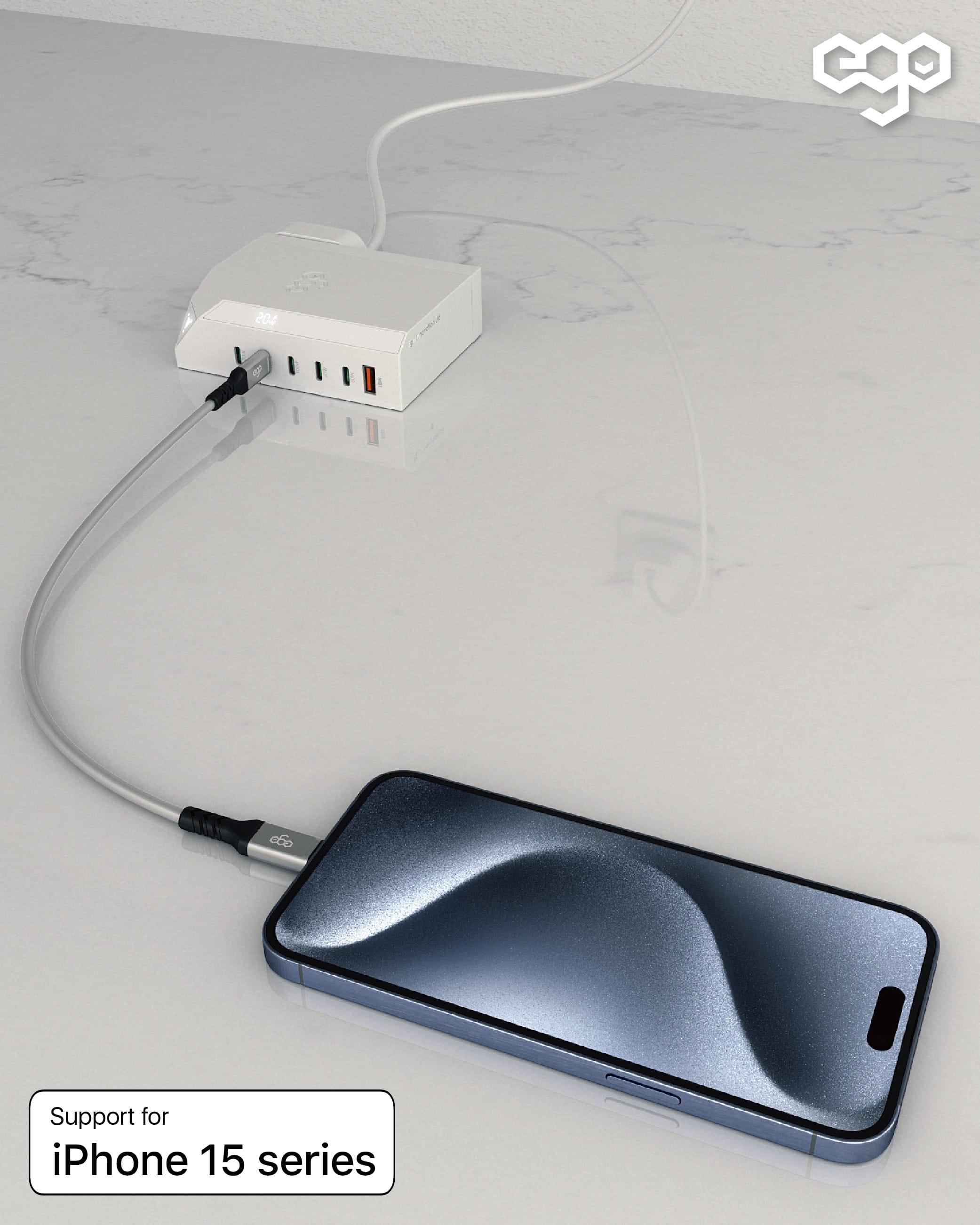 EGO Wiry Max 100W USB3.2 USB-C 數據線 - 灰色 功能及使用說明 05