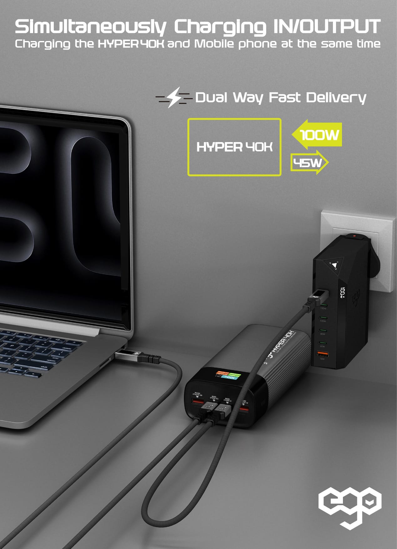 EGO Hyper 40K 40000mAh 145W 外置電源 - 黑色 功能及使用說明 07
