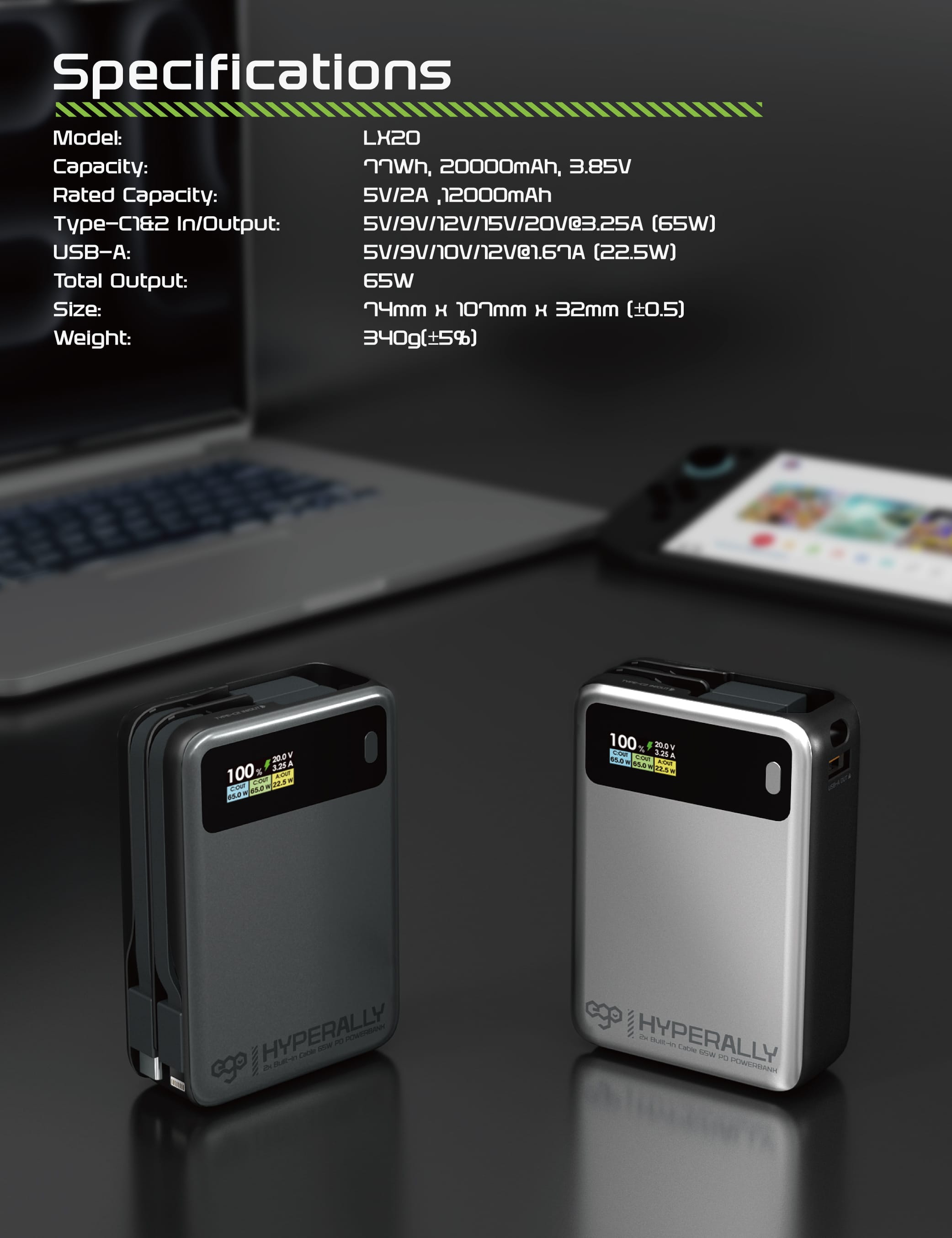 EGO HyperAlly² 20K 20000mAh 65W 外置電源 - 銀色 功能及使用說明 03