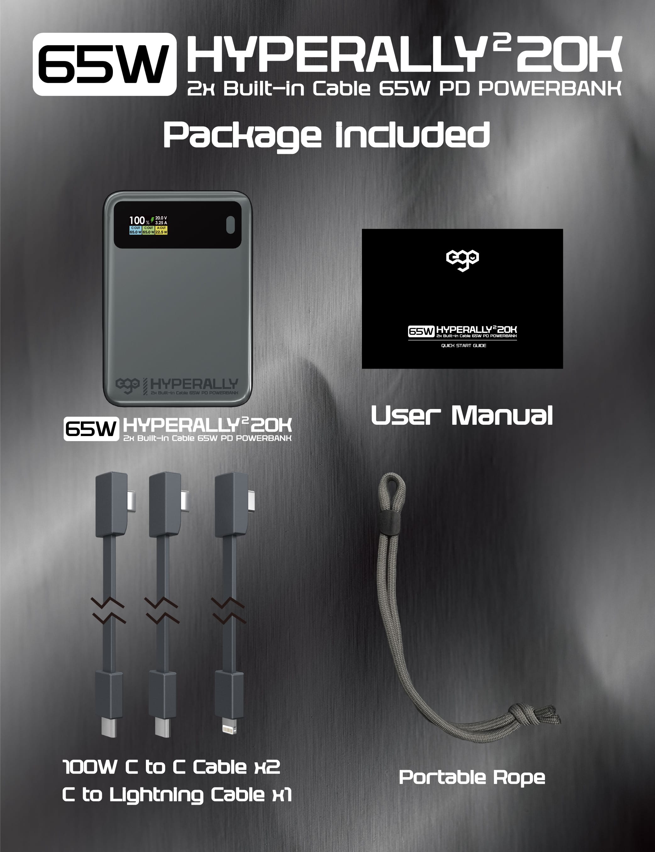 EGO HyperAlly² 20K 20000mAh 65W 外置電源 - 銀色 功能及使用說明 07