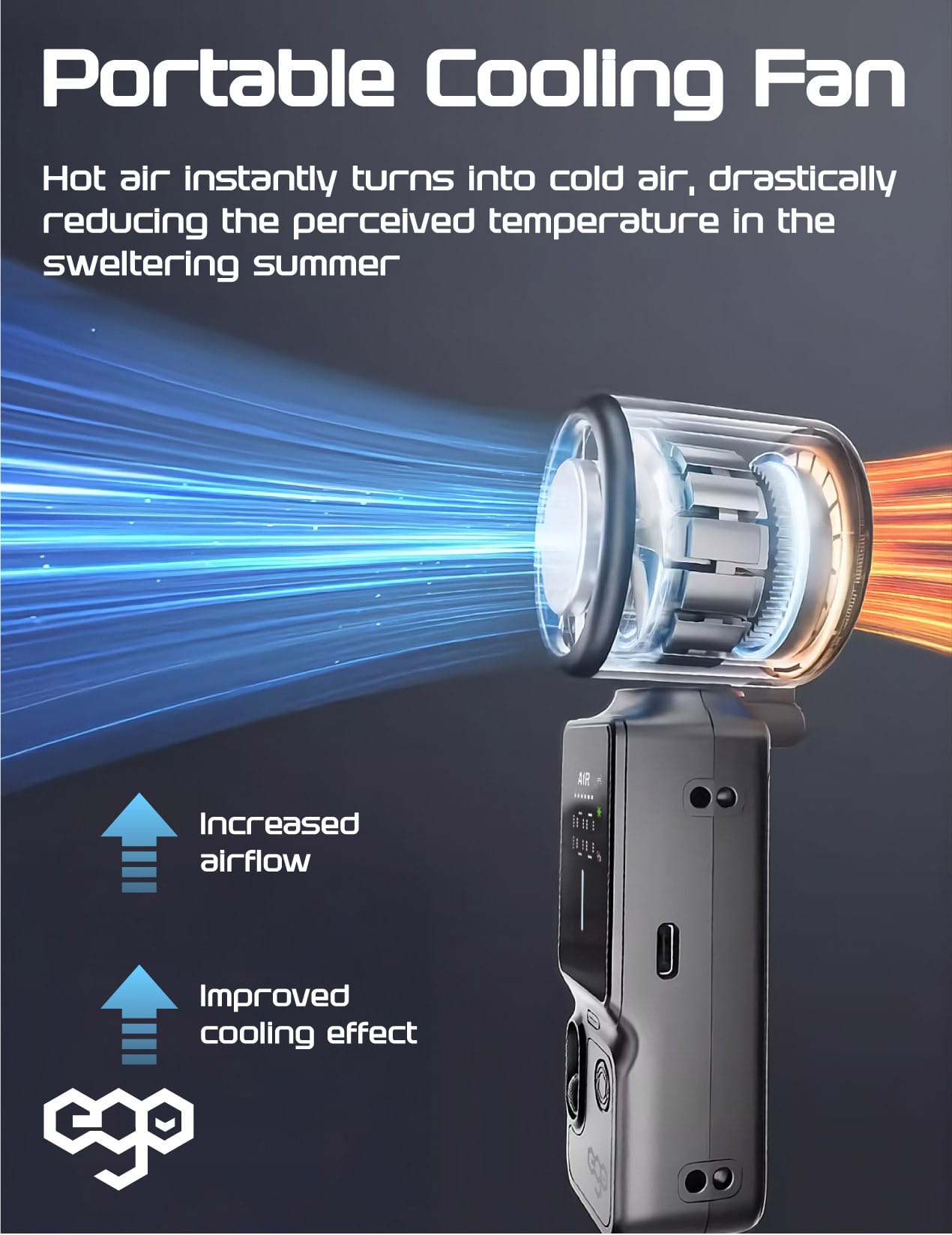 EGO HyFreeze2 製冷手提風扇 - 黑色 功能及使用說明 03