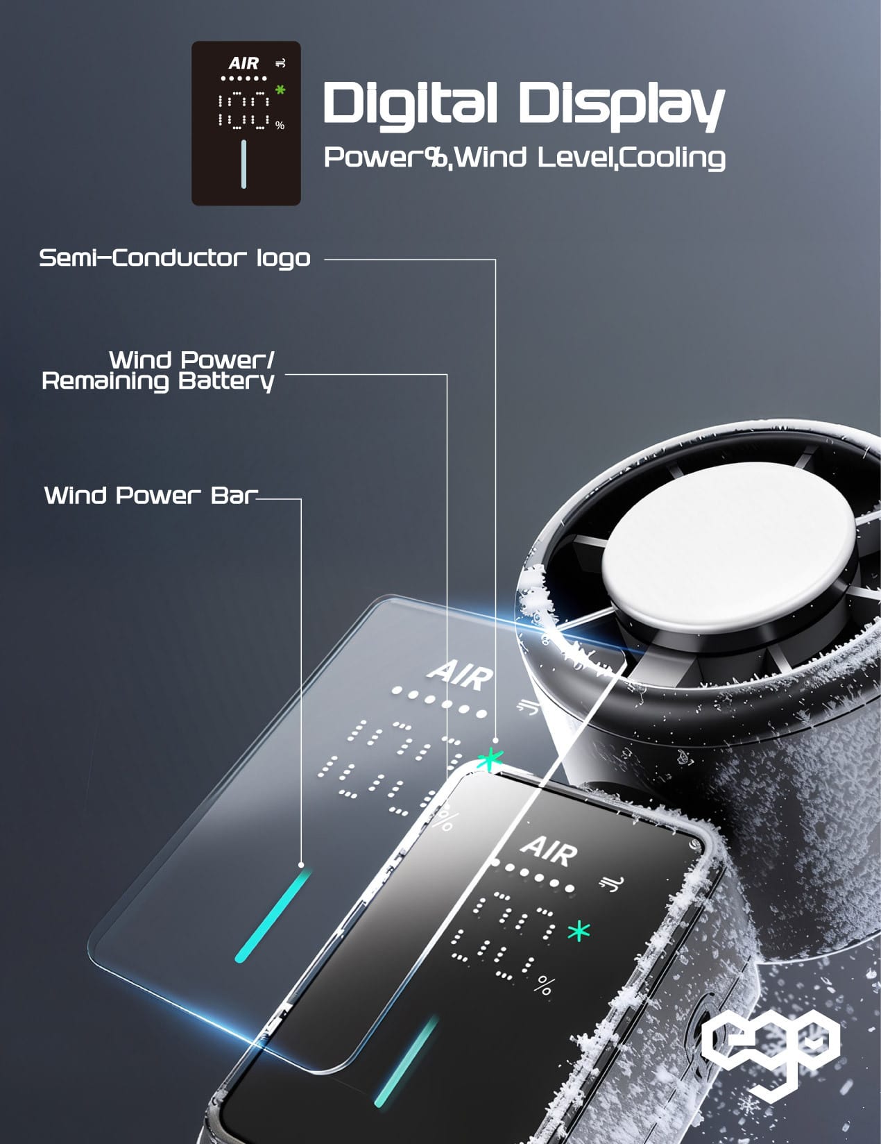 EGO HyFreeze2 製冷手提風扇 - 黑色 功能及使用說明 07
