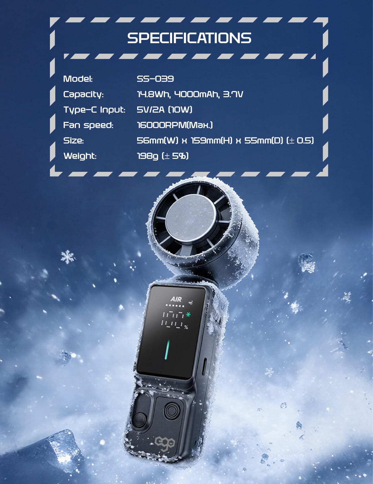 EGO HyFreeze2 製冷手提風扇 - 黑色 功能及使用說明 11