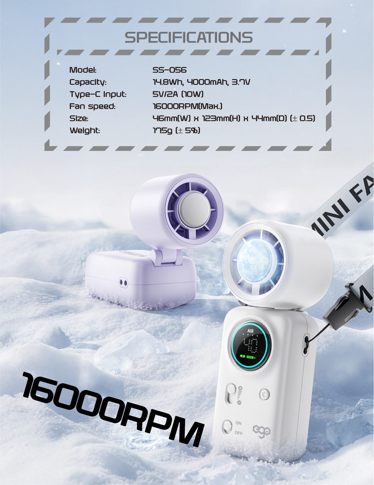EGO HyFreeze2 Mini 迷你製冷風扇 - 黑色 功能及使用說明 11