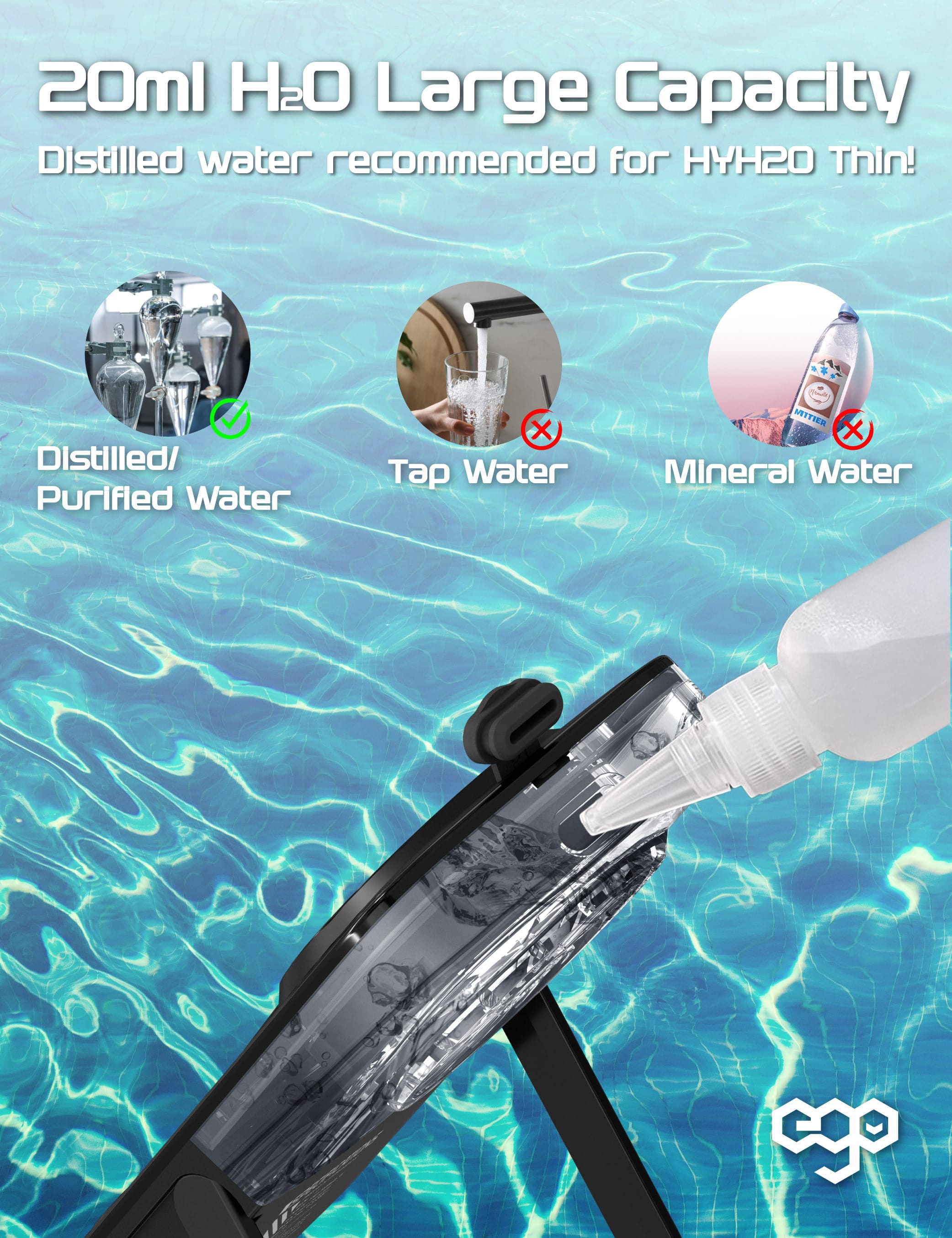 EGO HyH2O Thin 噴霧水冷風扇 - 米色 功能及使用說明 03