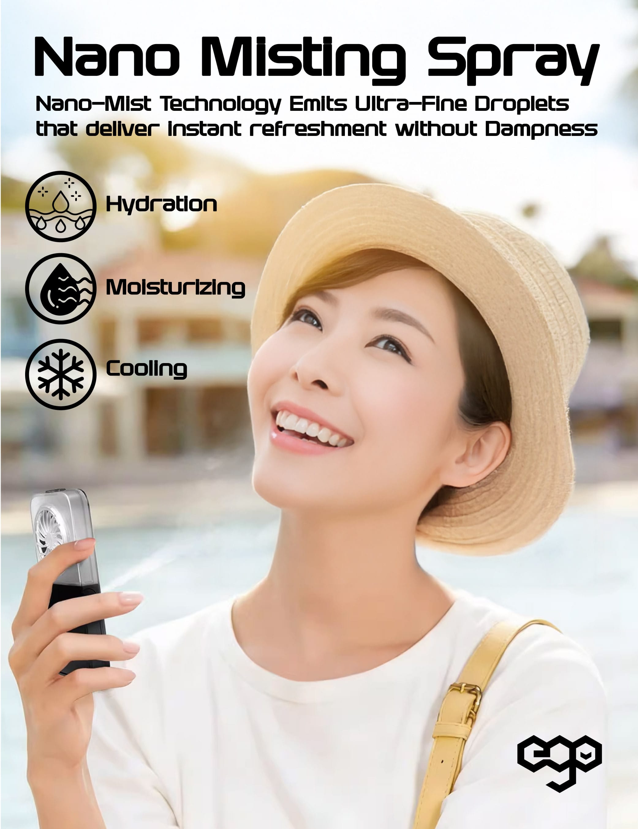 EGO HyH2O Thin 噴霧水冷風扇 - 米色 功能及使用說明 05