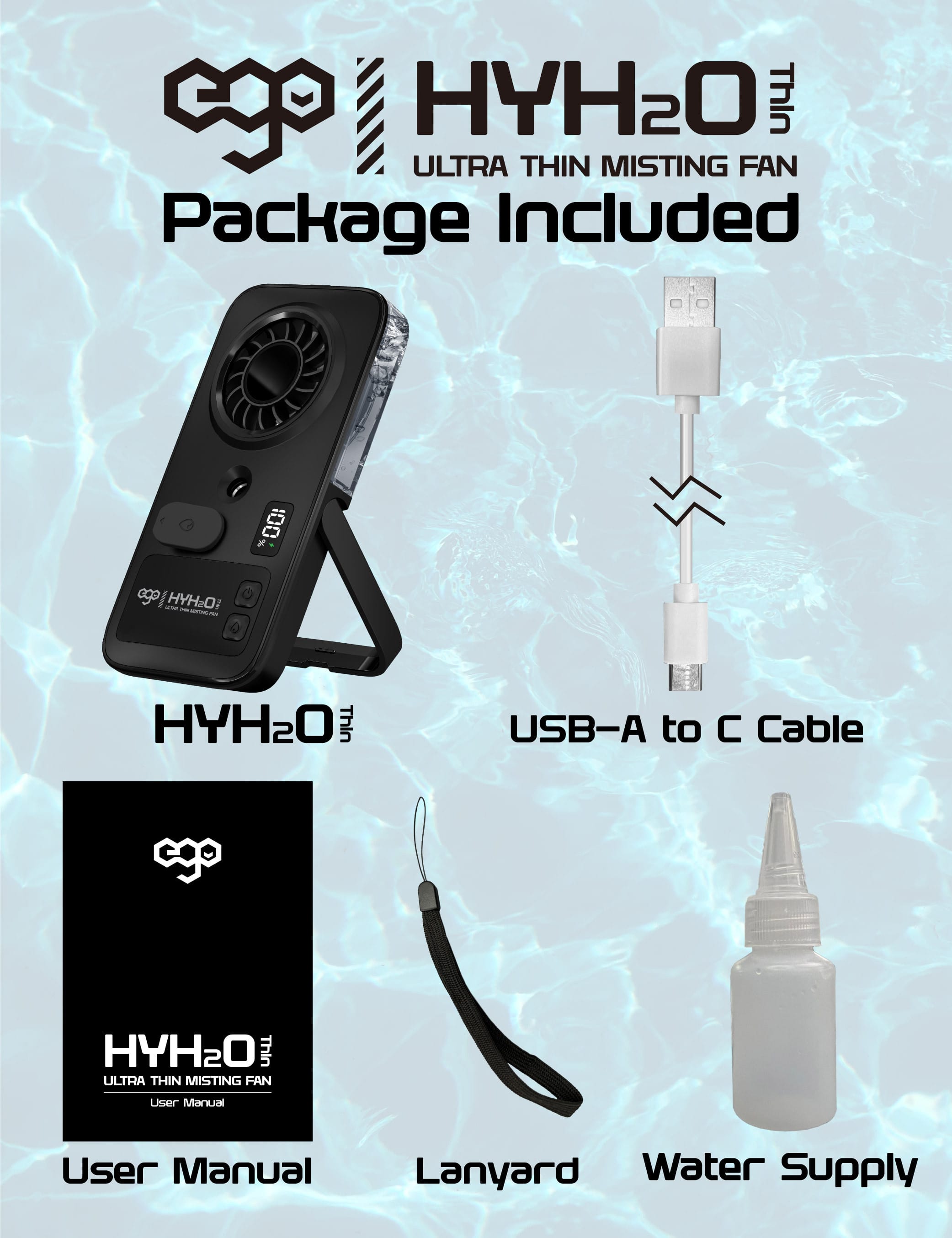 EGO HyH2O Thin 噴霧水冷風扇 - 米色 功能及使用說明 09