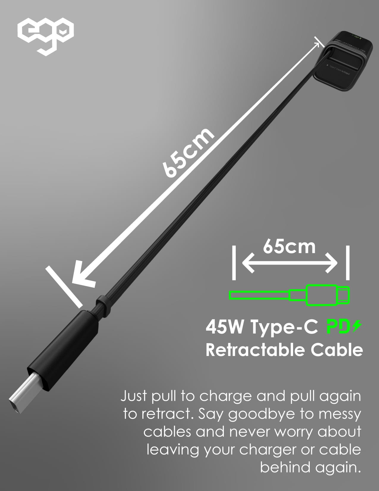 EGO Hyper Ally 10K 10000mAh 45W 伸縮線外置電源 - 紫色 功能及使用說明 03