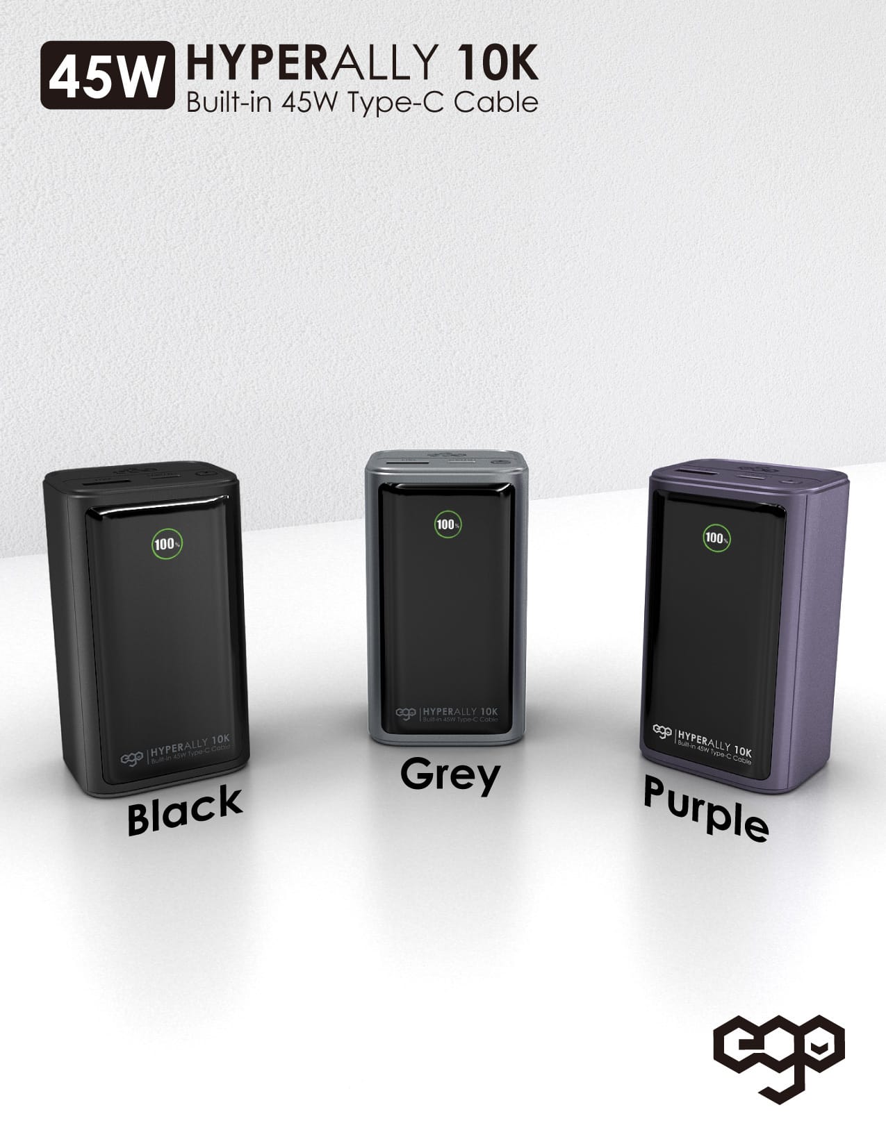 EGO Hyper Ally 10K 10000mAh 45W 伸縮線外置電源 - 紫色 功能及使用說明 07